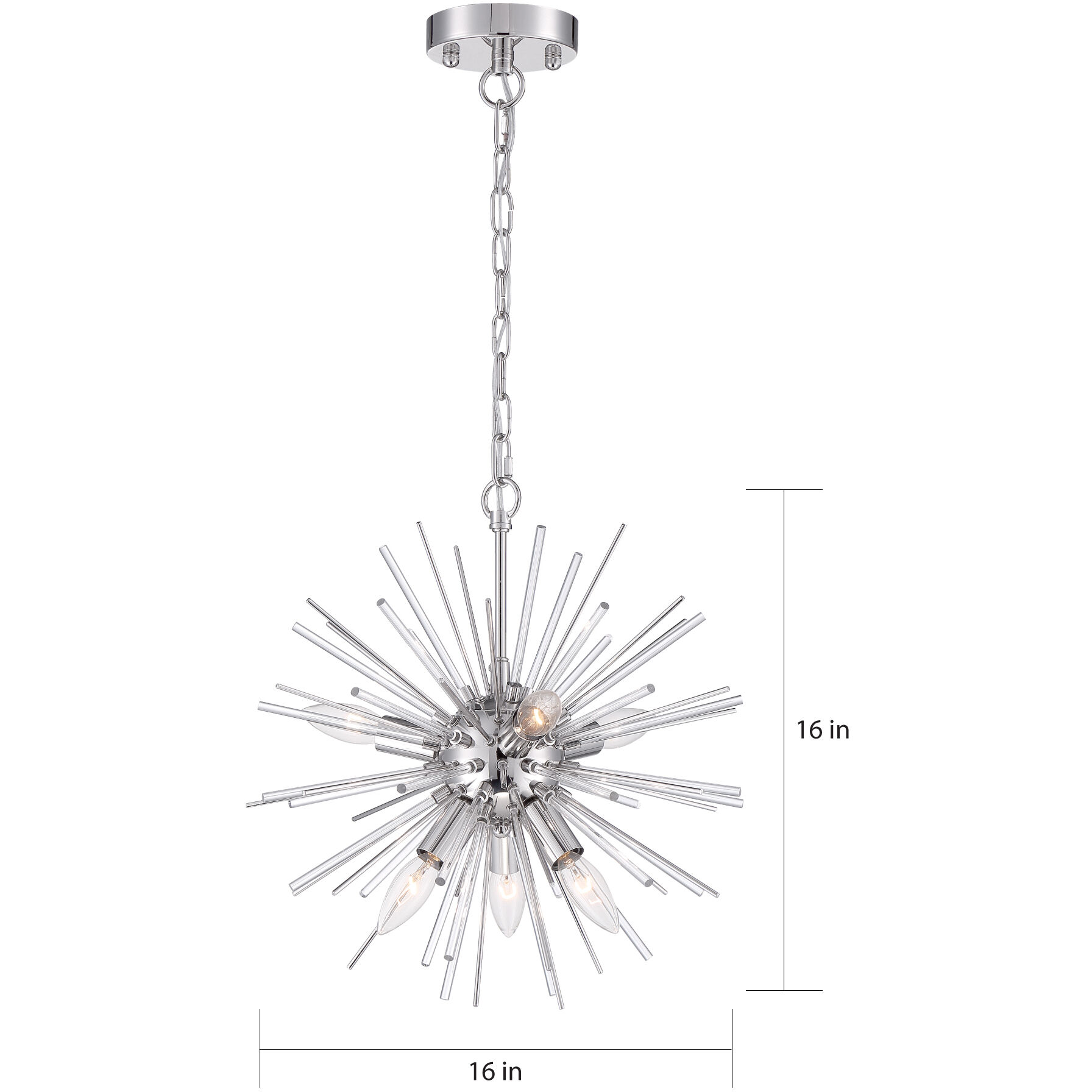 Cirrus 6 Light 16 inch Polished Nickel Chandelier Ceiling Light