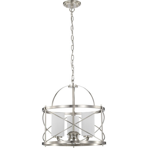 Ginger 3 Light 16 inch Brushed Nickel Pendant Ceiling Light