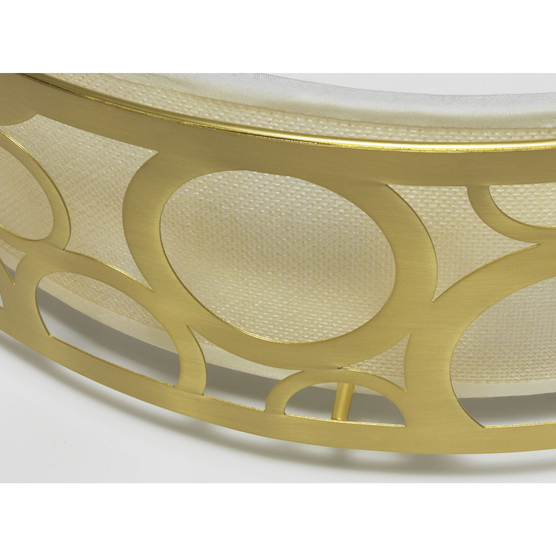 Filigree LED 15 inch Natural Brass Flush Mount Ceiling Light