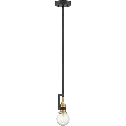 Intention 1 Light 3 inch Warm Brass and Black Mini Pendant Ceiling Light