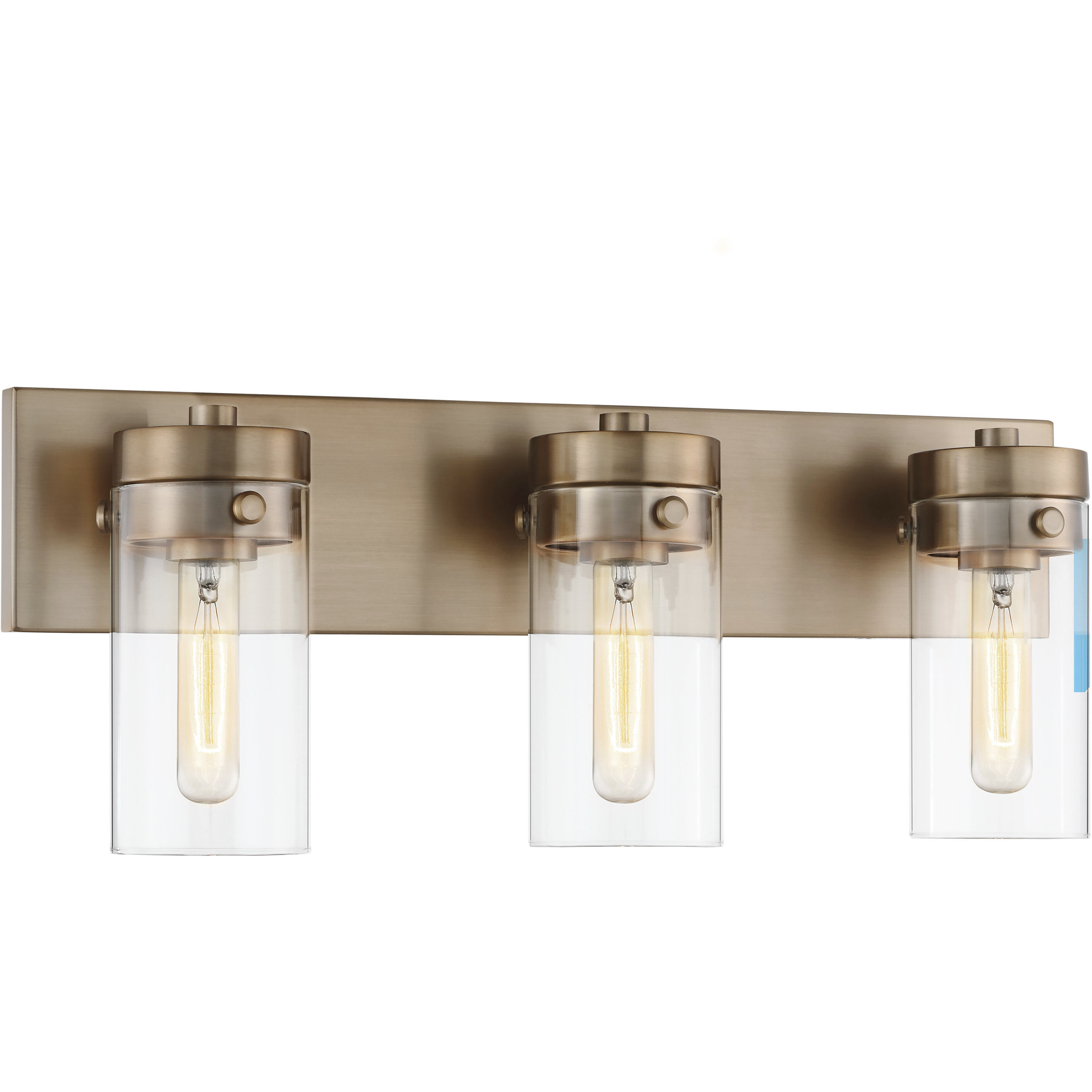 Intersection 3 Light 22 inch Burnished Brass Bathroom Vanity Lights Wall Light