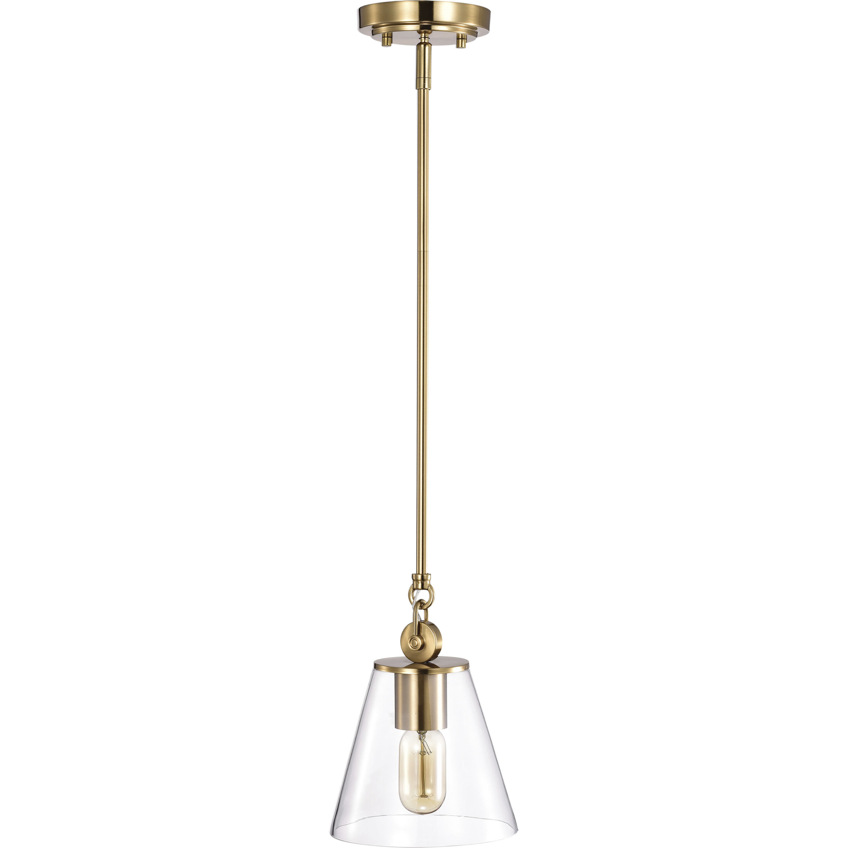 Dover 1 Light 7 inch Vintage Brass Pendant Ceiling Light