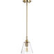 Dover 1 Light 7 inch Vintage Brass Pendant Ceiling Light