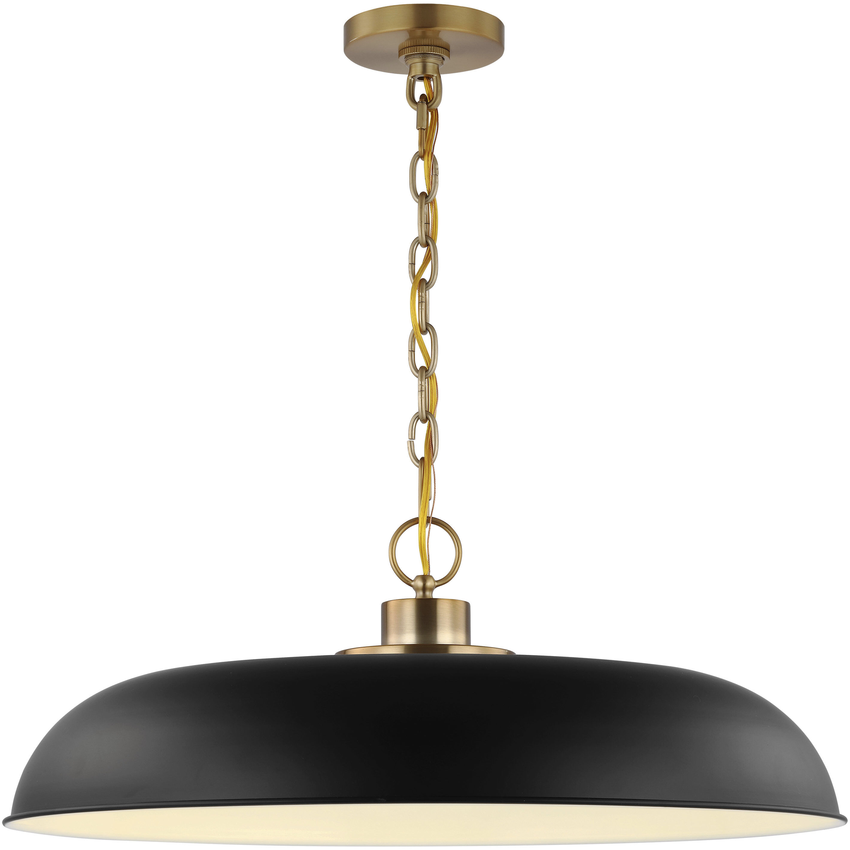 Colony 1 Light 24 inch Matte Black/Burnished Brass Pendant Ceiling Light