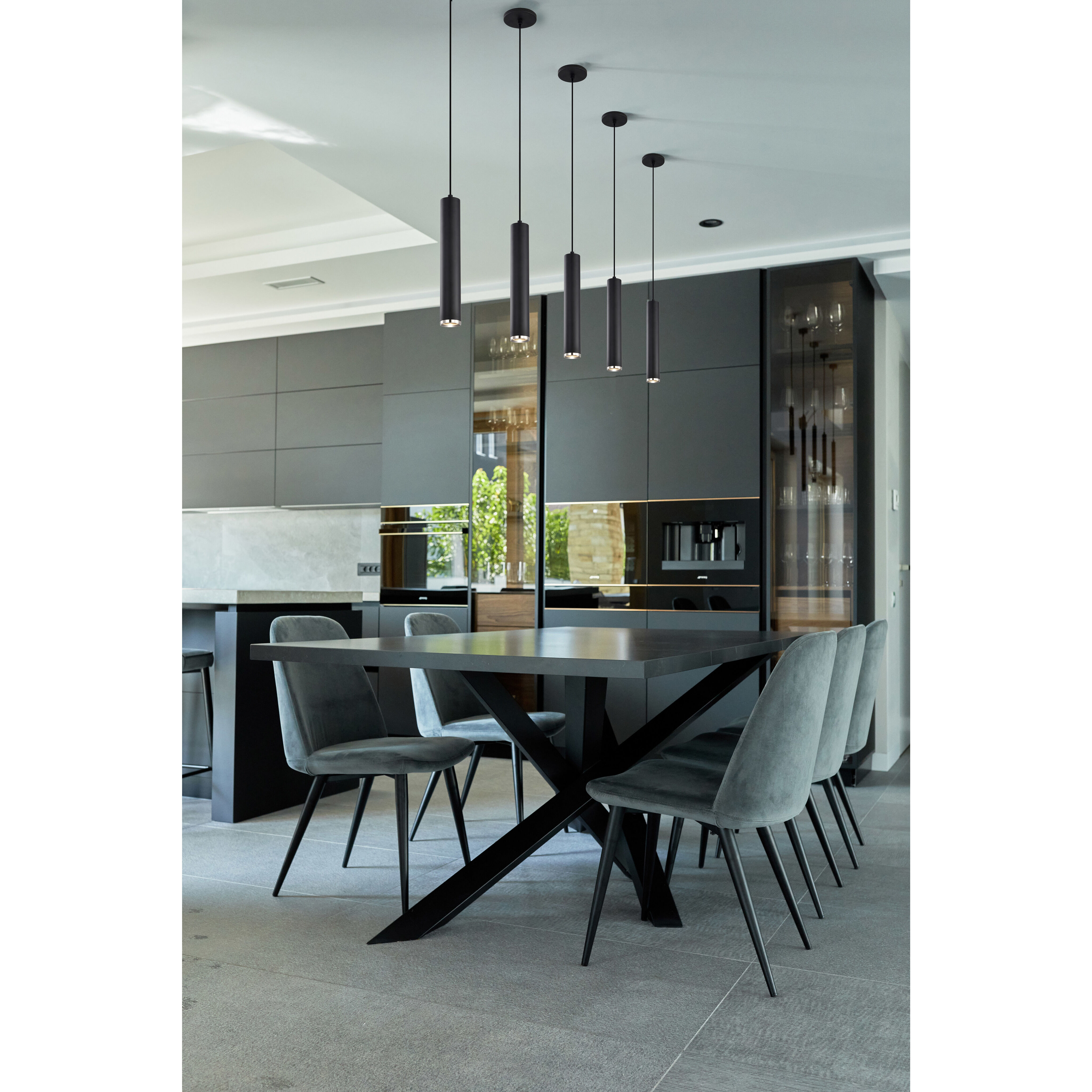 Century LED 2.56 inch Matte Black and Brushed Nickel Pendant Ceiling Light