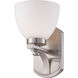 Bentley 1 Light 10.25 inch Brushed Nickel Vanity Light Wall Light
