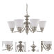 Empire 6 Light 26 inch Brushed Nickel Chandelier Ceiling Light
