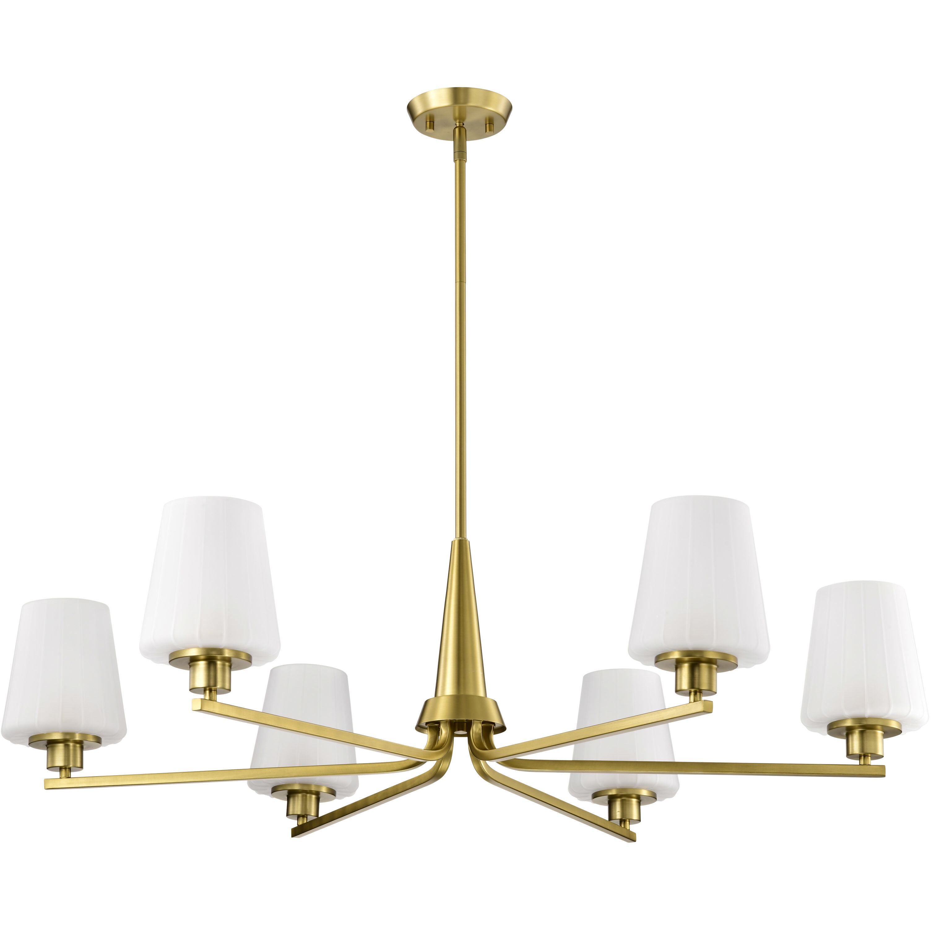 Lune 40 inch Vintage Brass Chandelier Ceiling Light