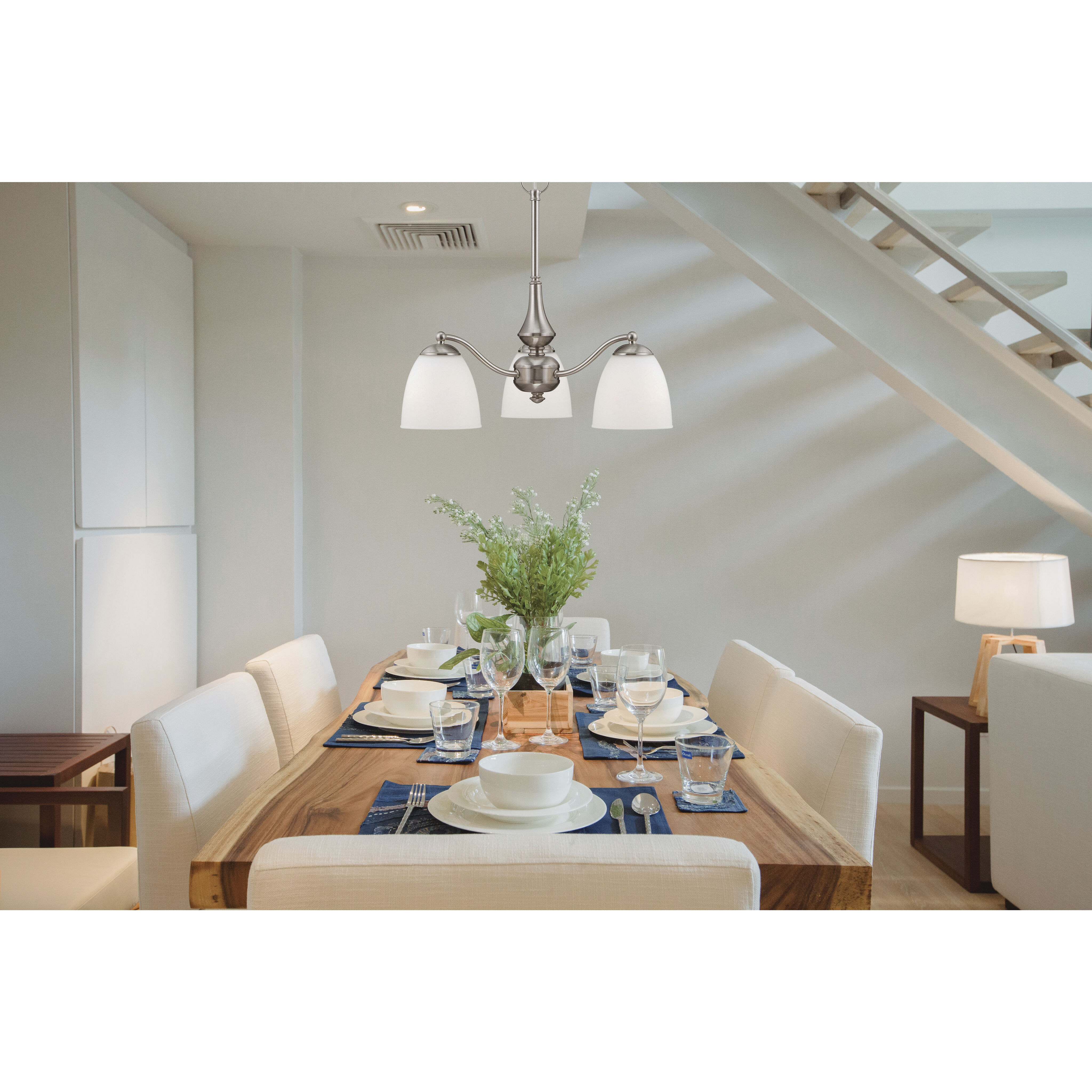 Patton 3 Light 21 inch Brushed Nickel Chandelier Ceiling Light