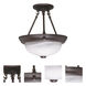 Brentwood 2 Light 11.38 inch Old Bronze Semi-Flush Ceiling Light