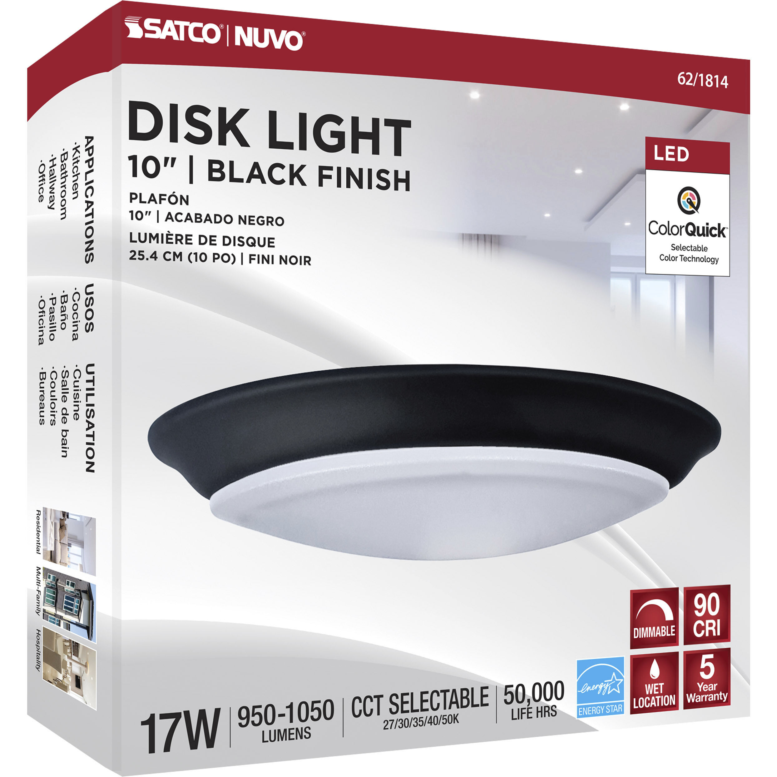 Brentwood Integrated LED Black LED Disk