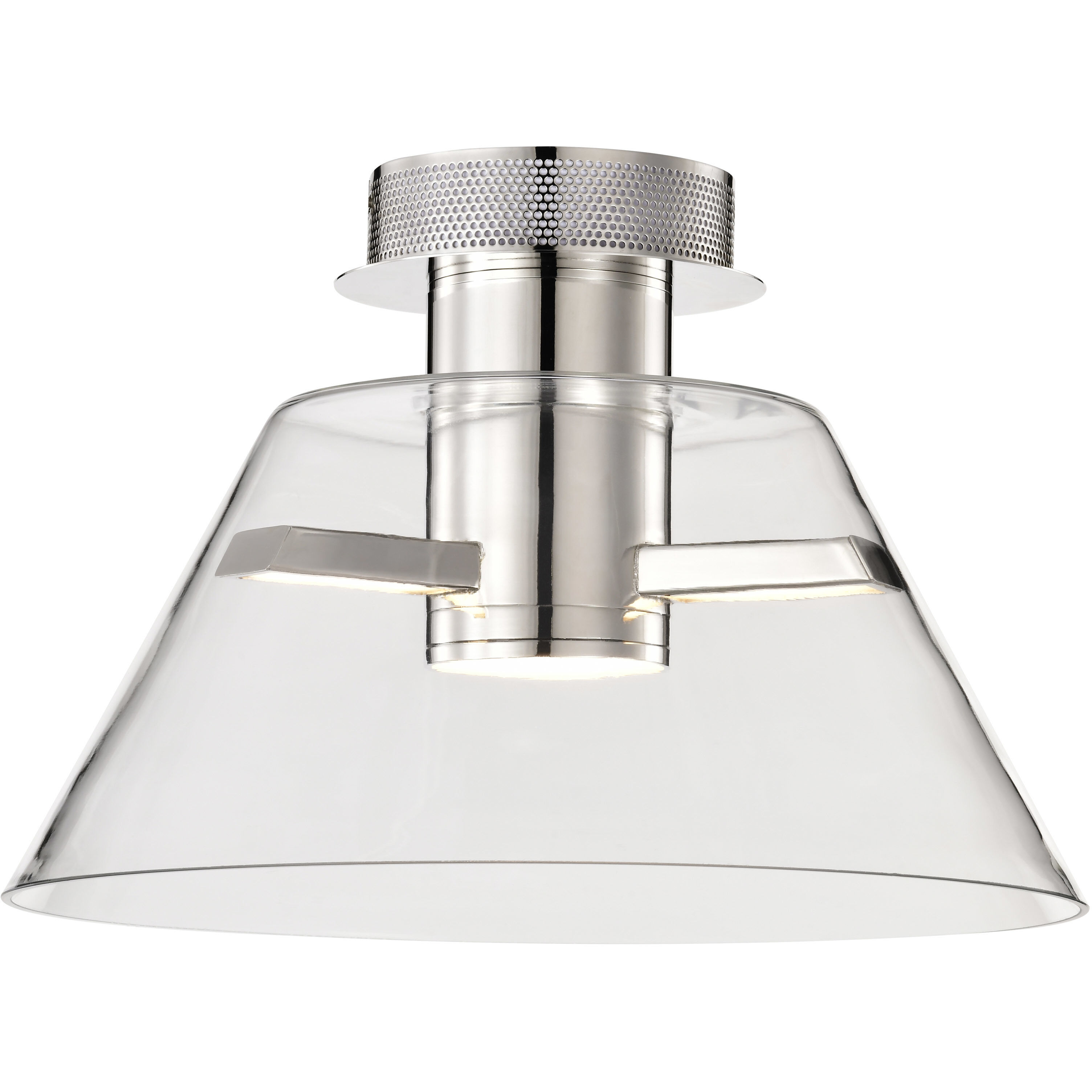 Edmond LED 13.63 inch Polished Nickel Semi Flush Mount Ceiling Light