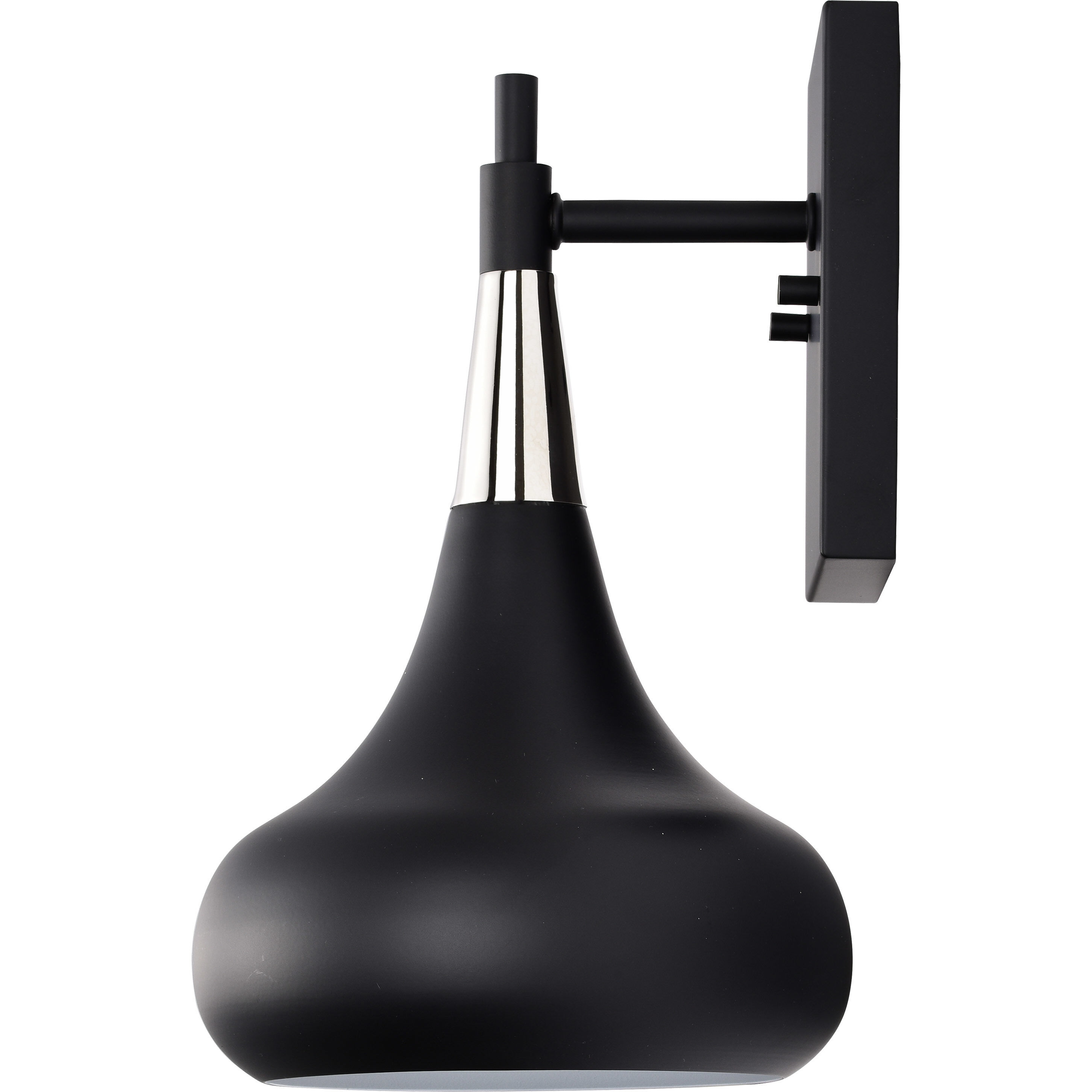 Phoenix 1 Light 7 inch Matte Black/Polished Nickel Bathroom Vanity Lights Wall Light