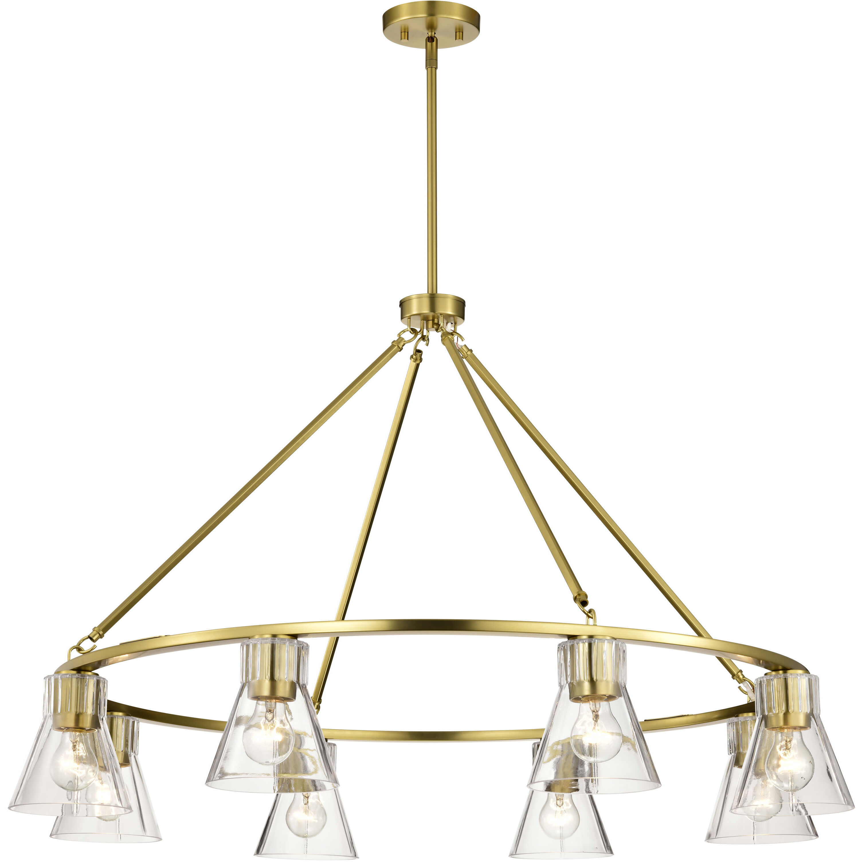 Gianna 40 inch Vintage Brass Chandelier Ceiling Light
