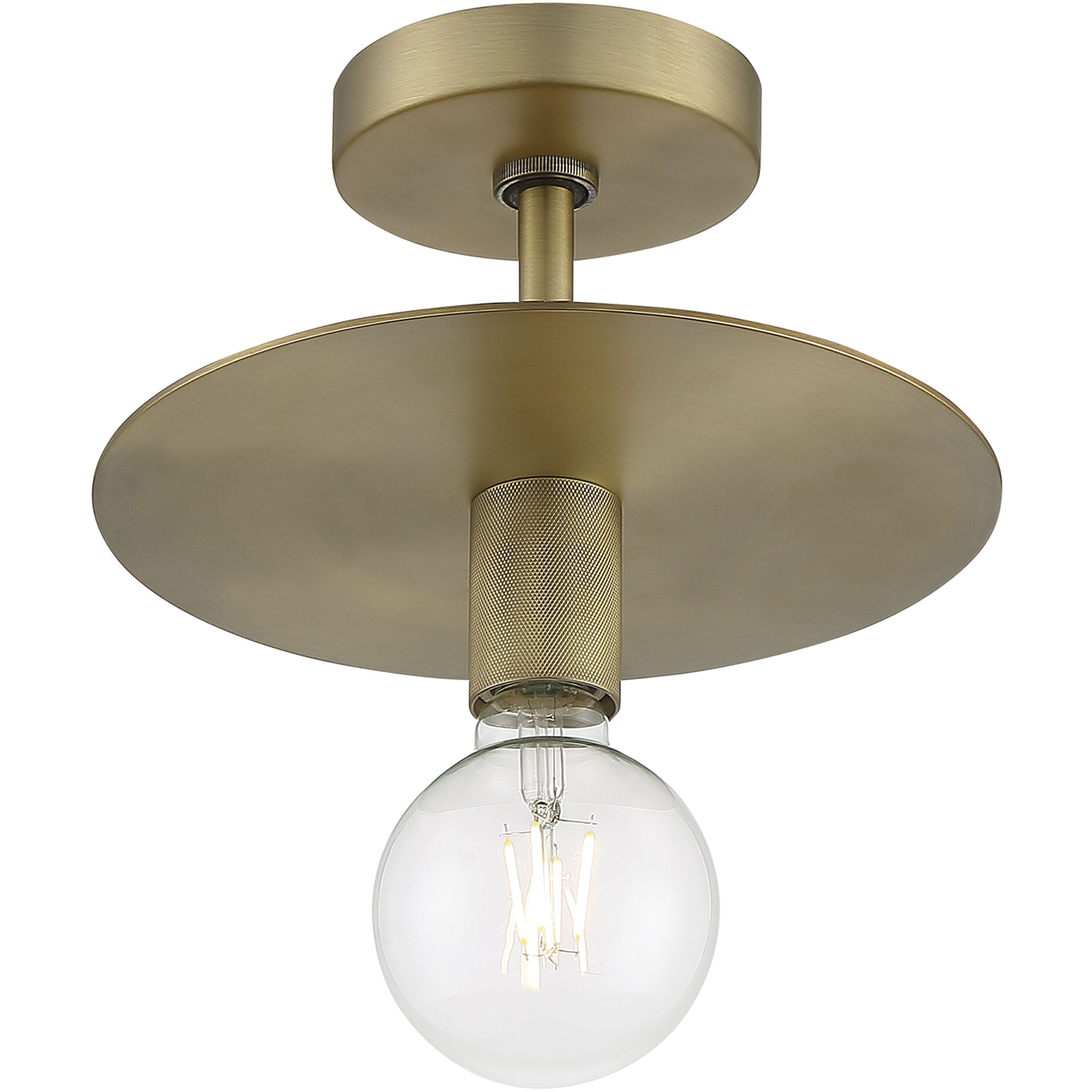 Bizet 1 Light 10 inch Vintage Brass Semi Flush Mount Fixture Ceiling Light