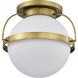 Lakeshore 1 Light 18 inch Natural Brass Flush Mount Ceiling Light