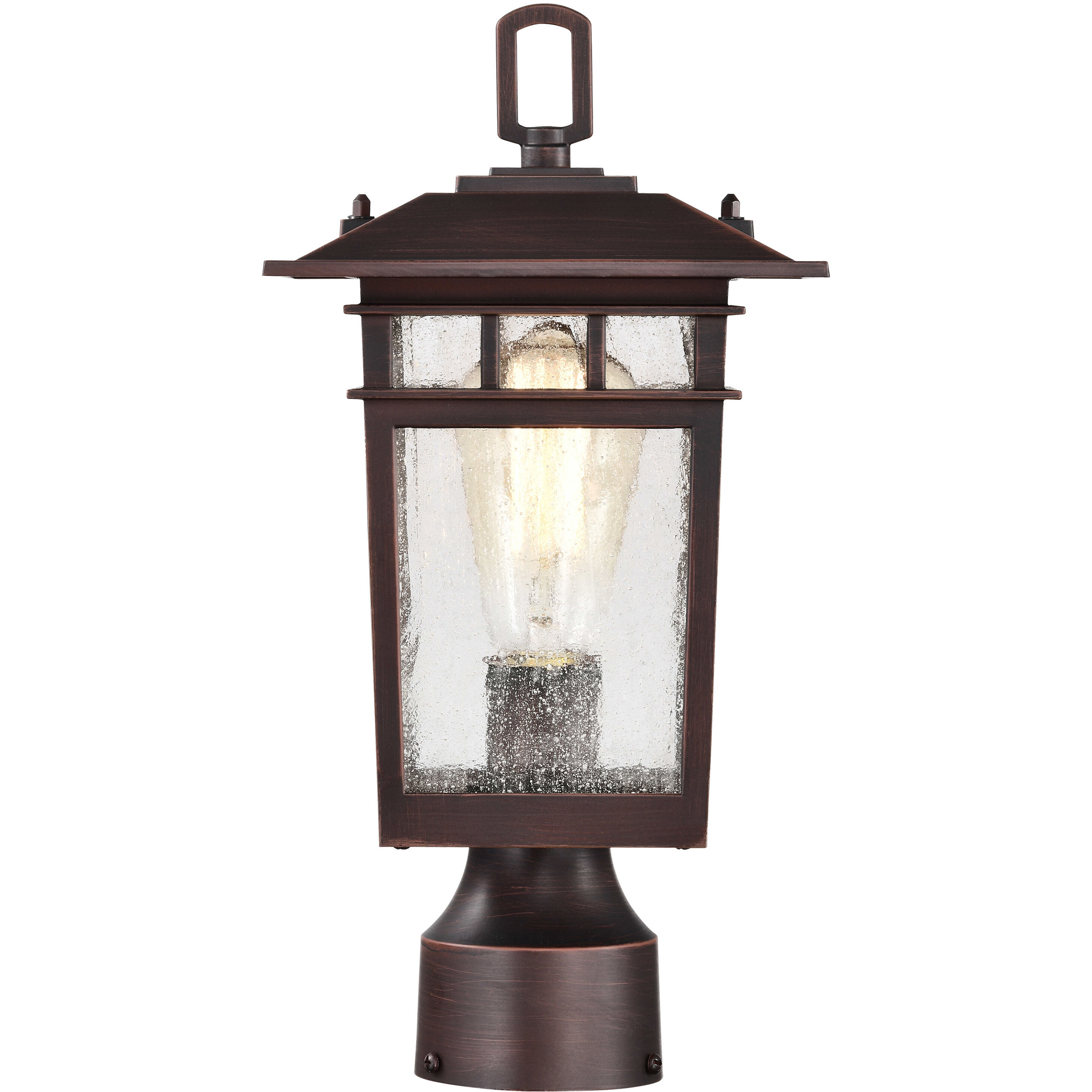 Cove Neck 14 inch Rustic Bronze Post Lantern, Small