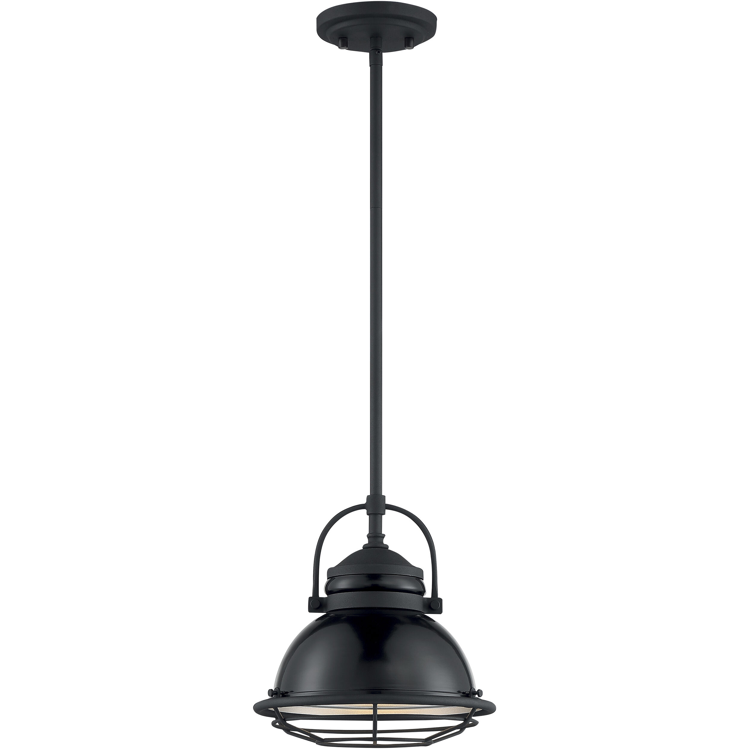 Upton 1 Light 9.75 inch Gloss Black and Silver Pendant Ceiling Light