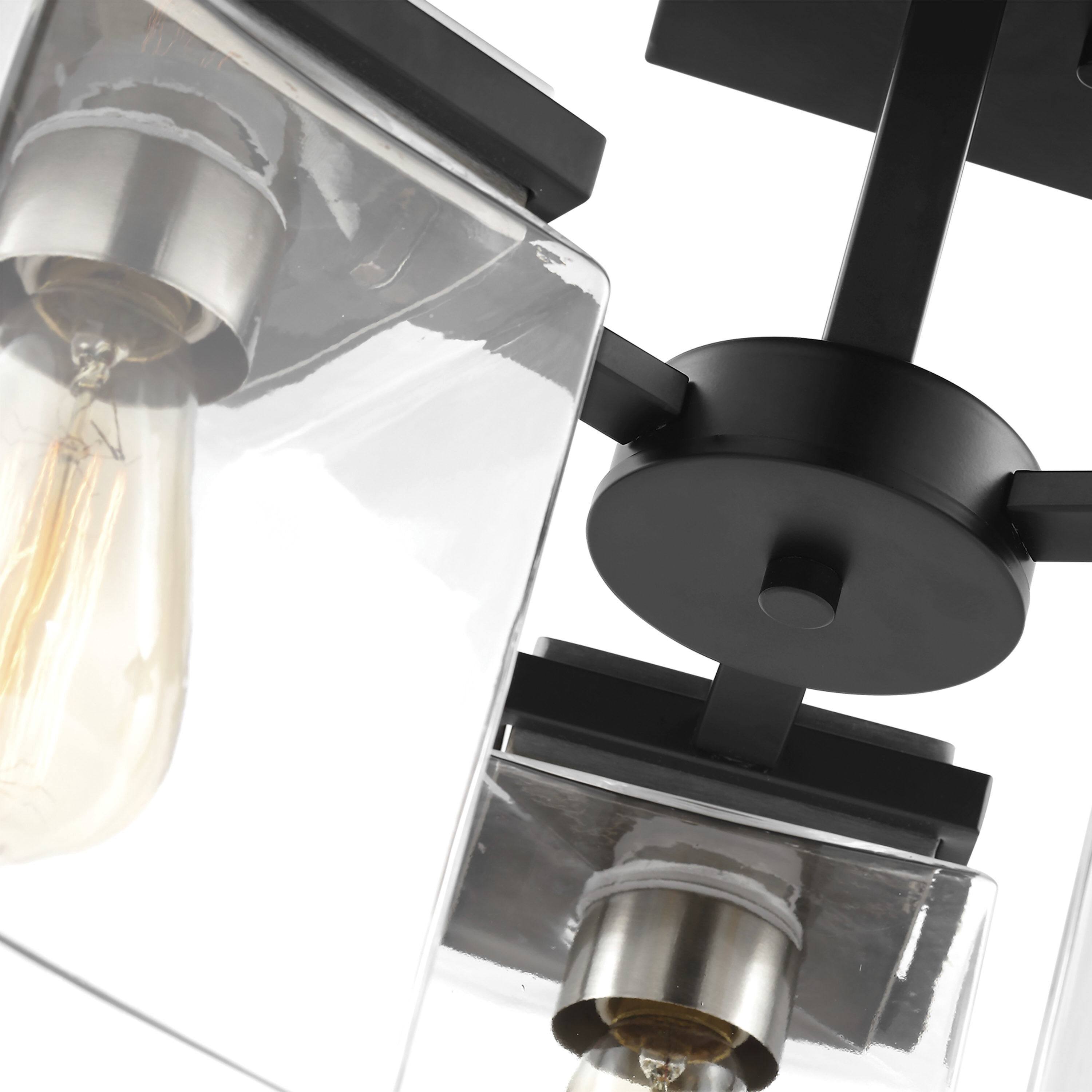 Crossroads 3 Light 18.13 inch Matte Black Semi Flush Ceiling Light