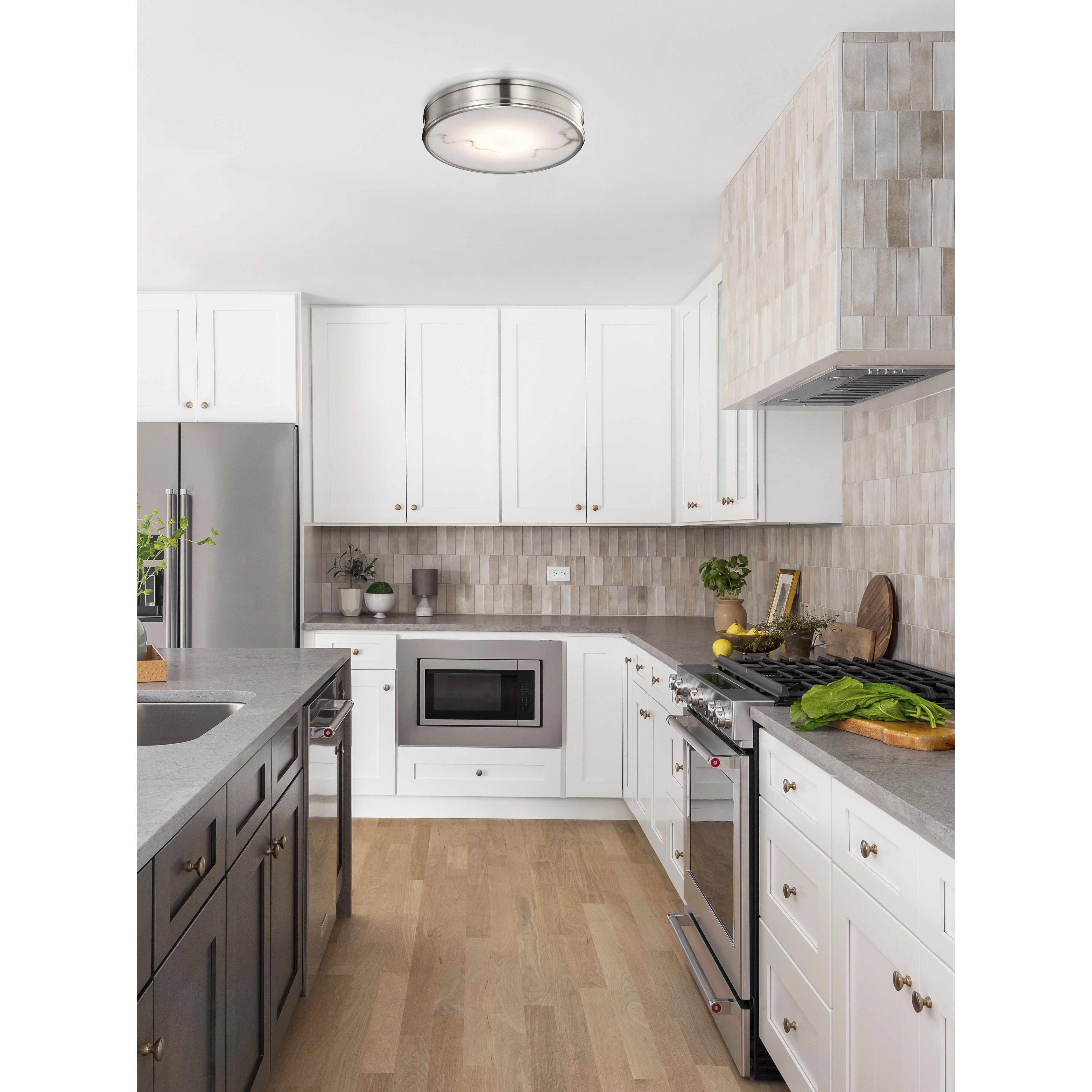 Kendall LED 14.25 inch Brushed Nickel Flush Mount Ceiling Light