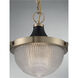 Faro 1 Light 10 inch Burnished Brass and Black Accents Pendant Ceiling Light
