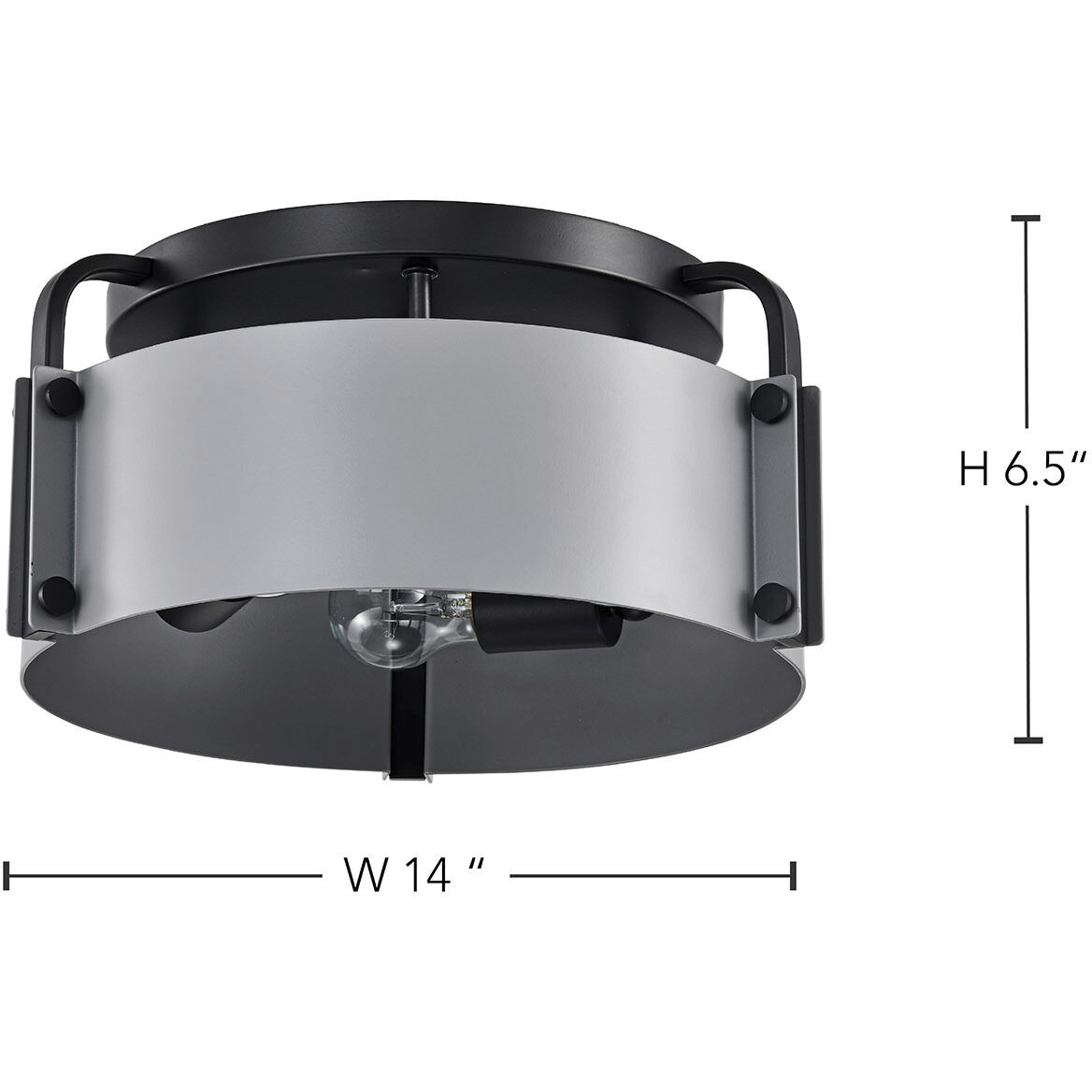 Altos 3 Light 14 inch Matte Gray Semi Flush Mount Ceiling Light