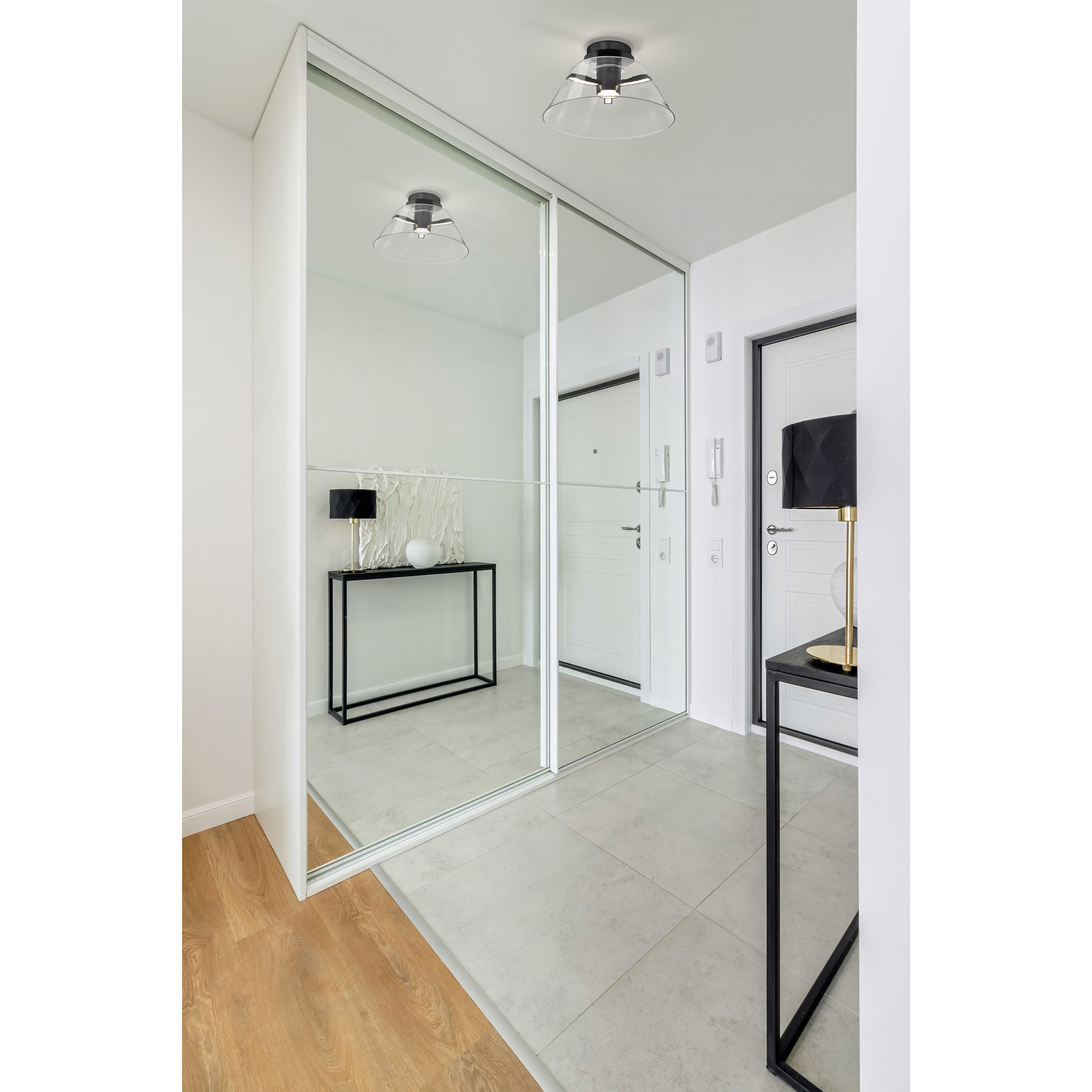 Edmond LED 17 inch Matte Black Semi Flush Mount Ceiling Light