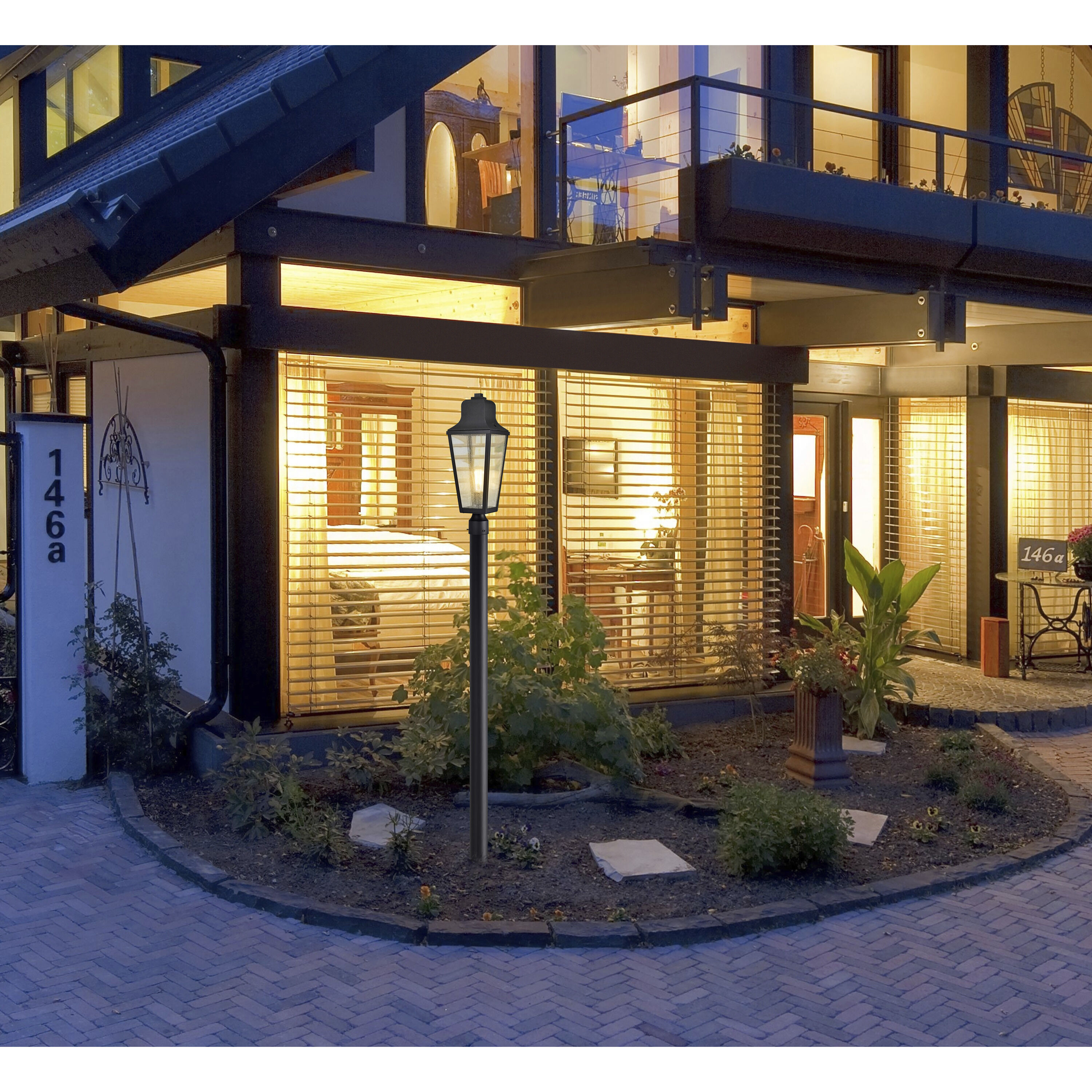 Lawrence 1 Light 22.75 inch Matte Black Outdoor Post Light