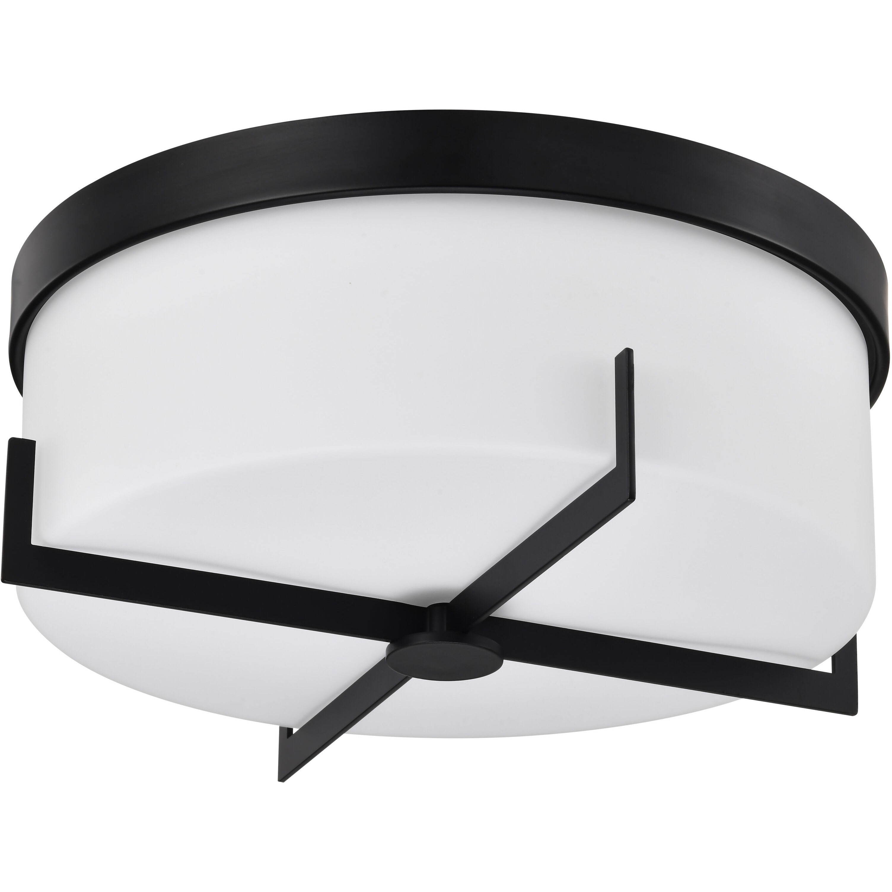 Roselle 14.38 inch Matte Black Flush Mount Ceiling Light