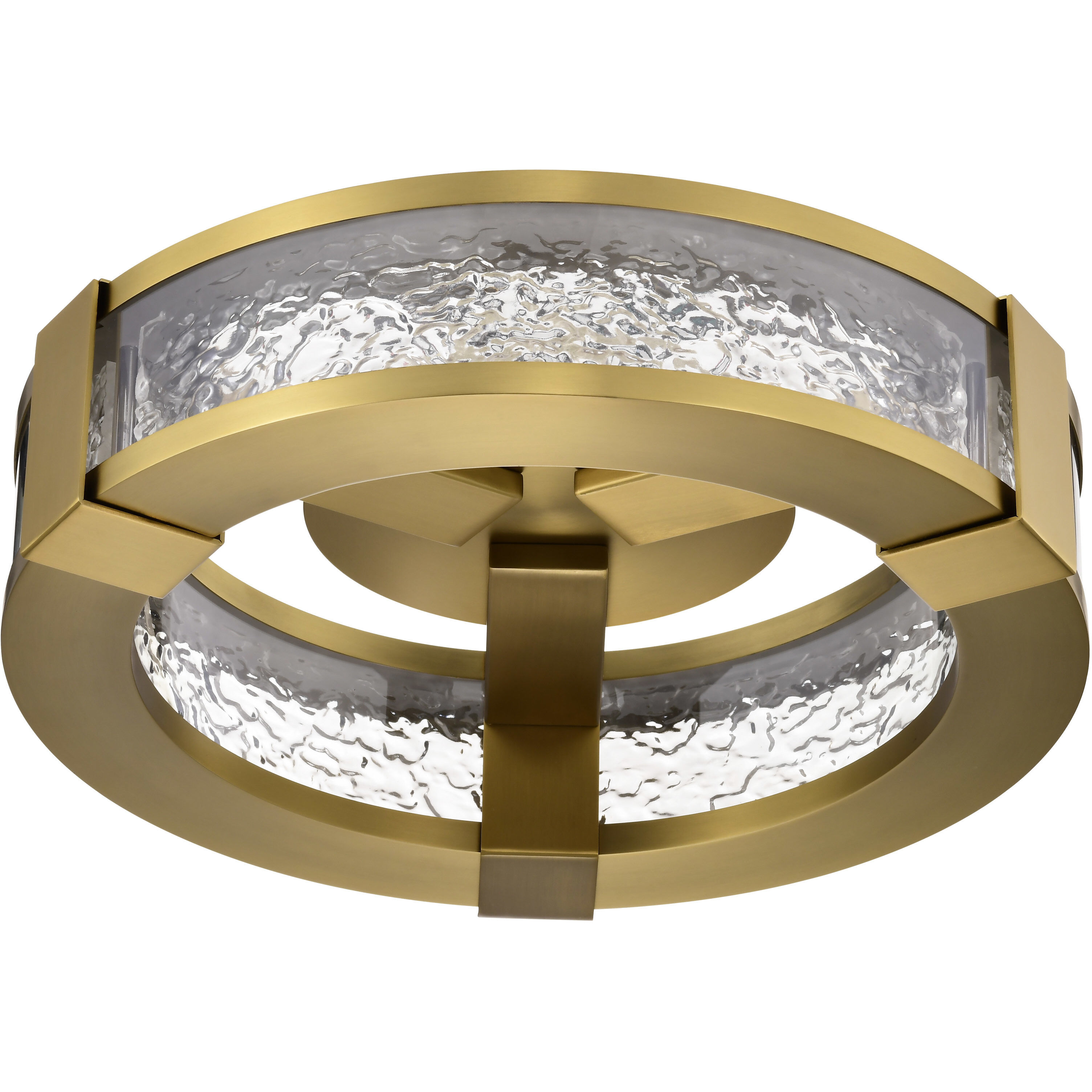 Darrow LED 13.25 inch Vintage Brass Flush Mount Ceiling Light