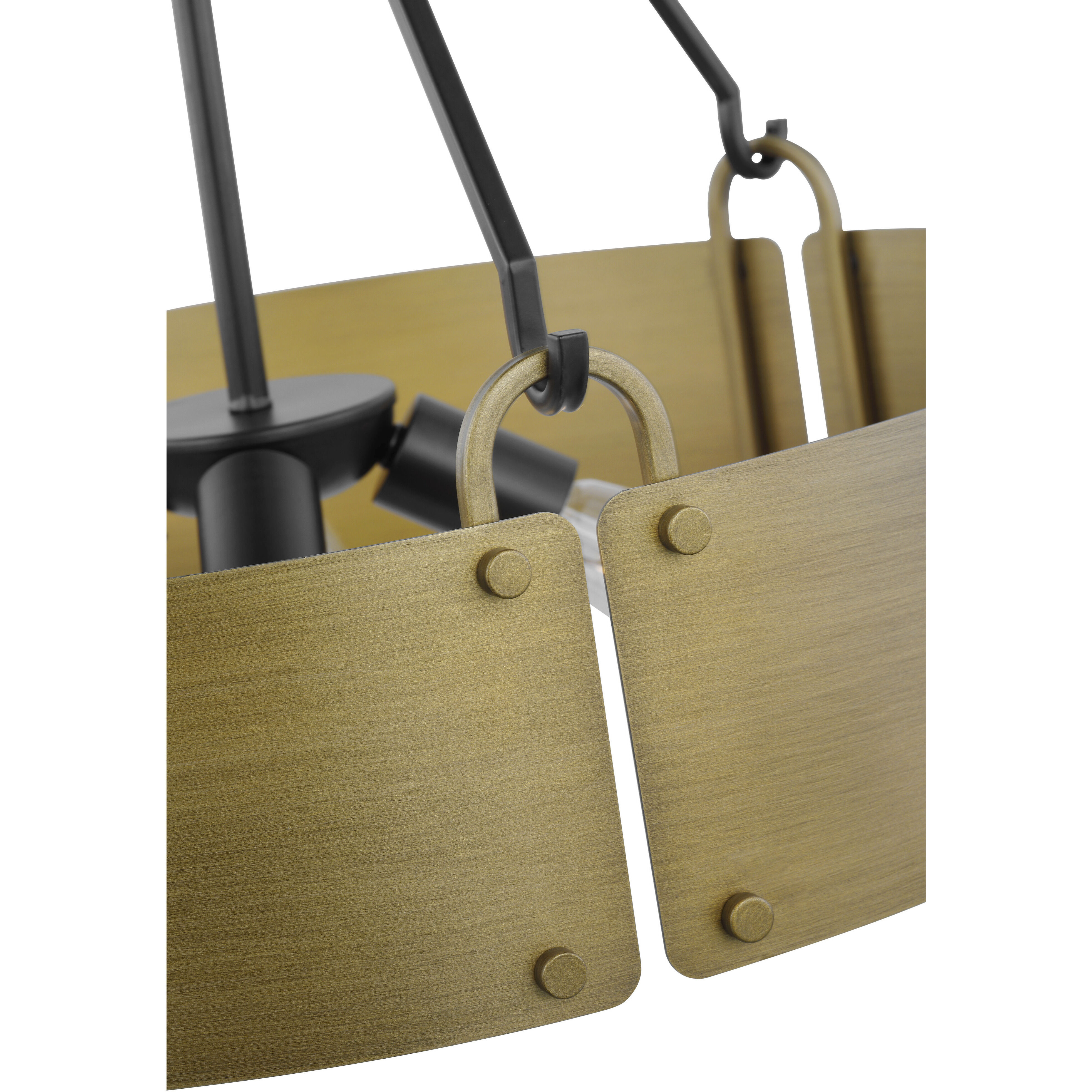 Halter 4 Light 22.63 inch Matte Black and Natural Brass Pendant Ceiling Light