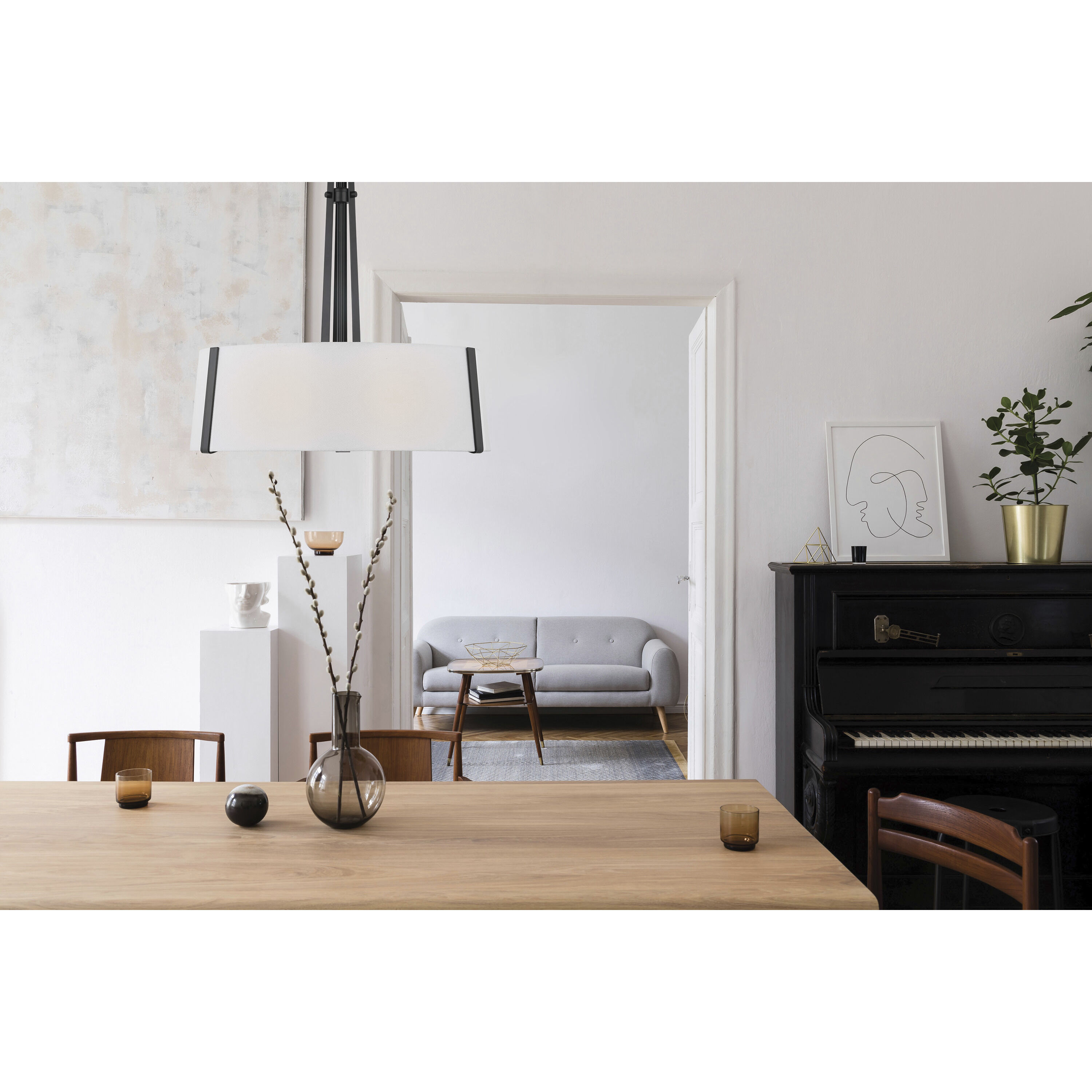 Flynn 3 Light 22 inch Black Pendant Ceiling Light