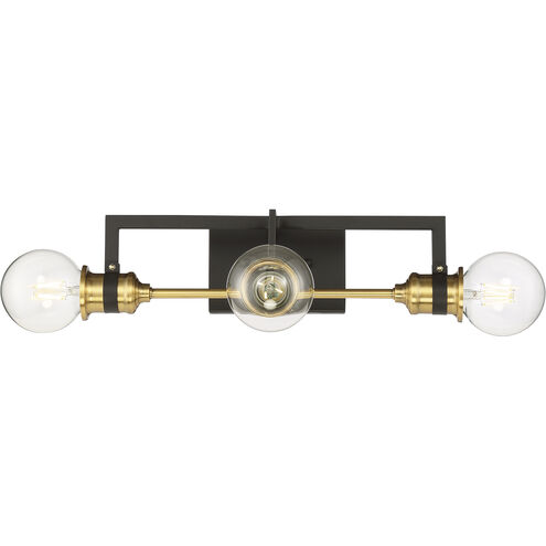 Intention 3 Light 17 inch Warm Brass and Black Vanity Light Wall Light