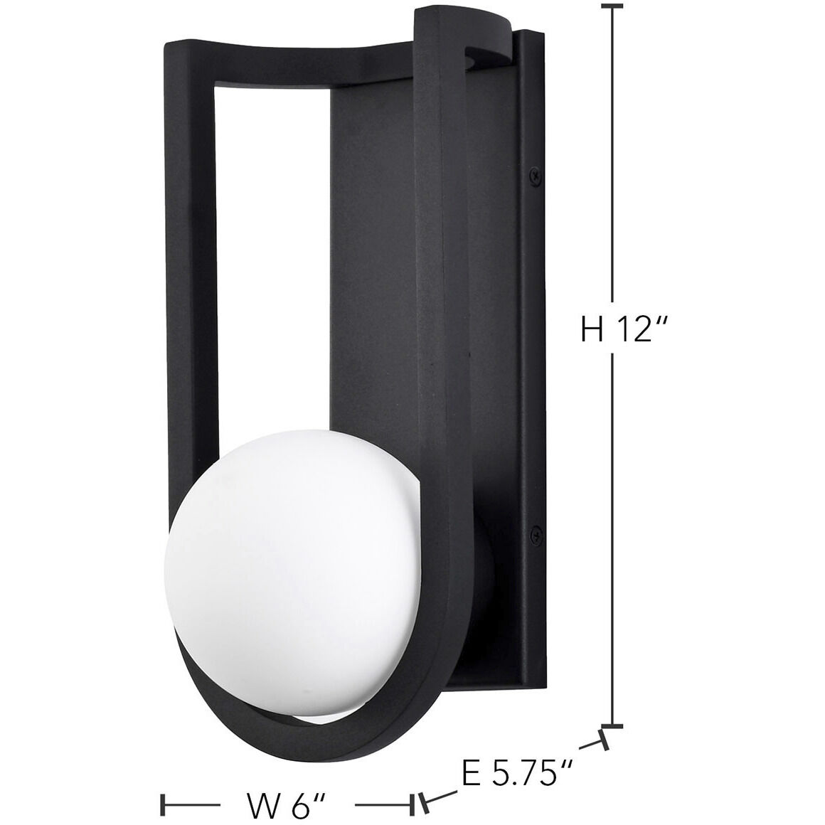 Cradle LED 12 inch Matte Black Outdoor Wall Sconce