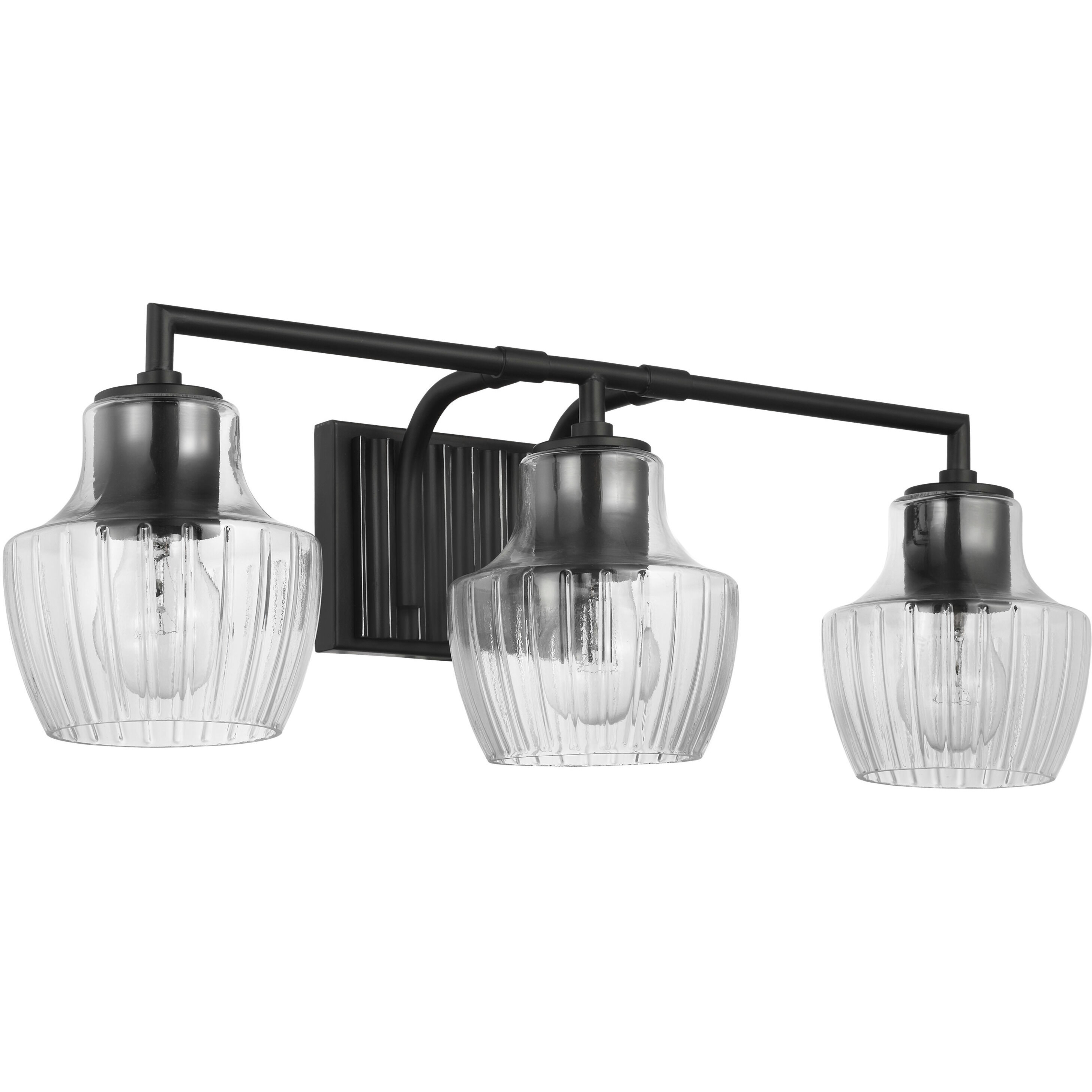 Destin 3 Light 24 inch Black with Silver Accents Bathroom Vanity Light Wall Light