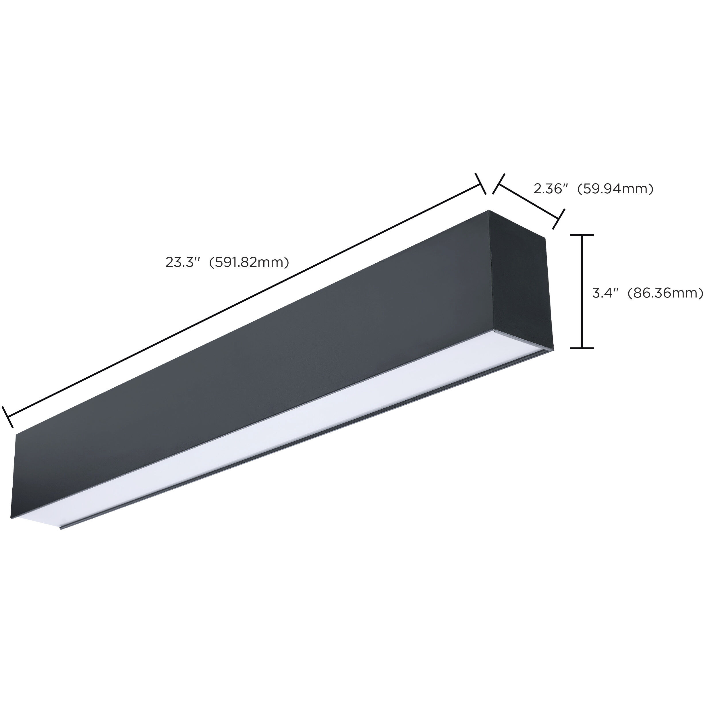 Momentum LED 2.36 inch Black Linear Strip Ceiling Light
