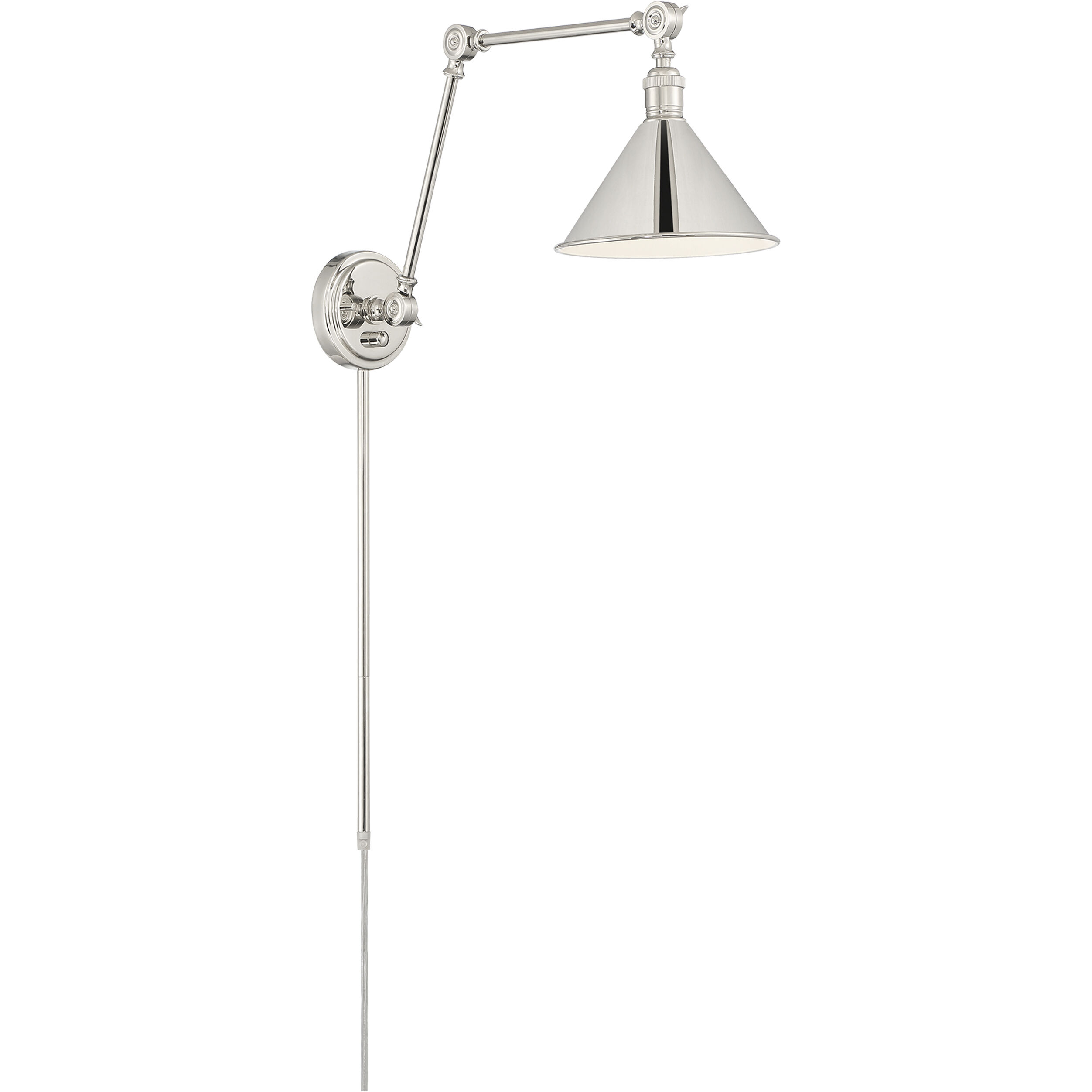 Delancey 27 inch 60.00 watt Polished Nickel Swing Arm Wall Wall Light