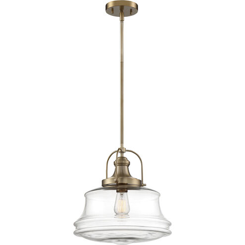 Basel 1 Light 14 inch Burnished Brass and Clear Pendant Ceiling Light