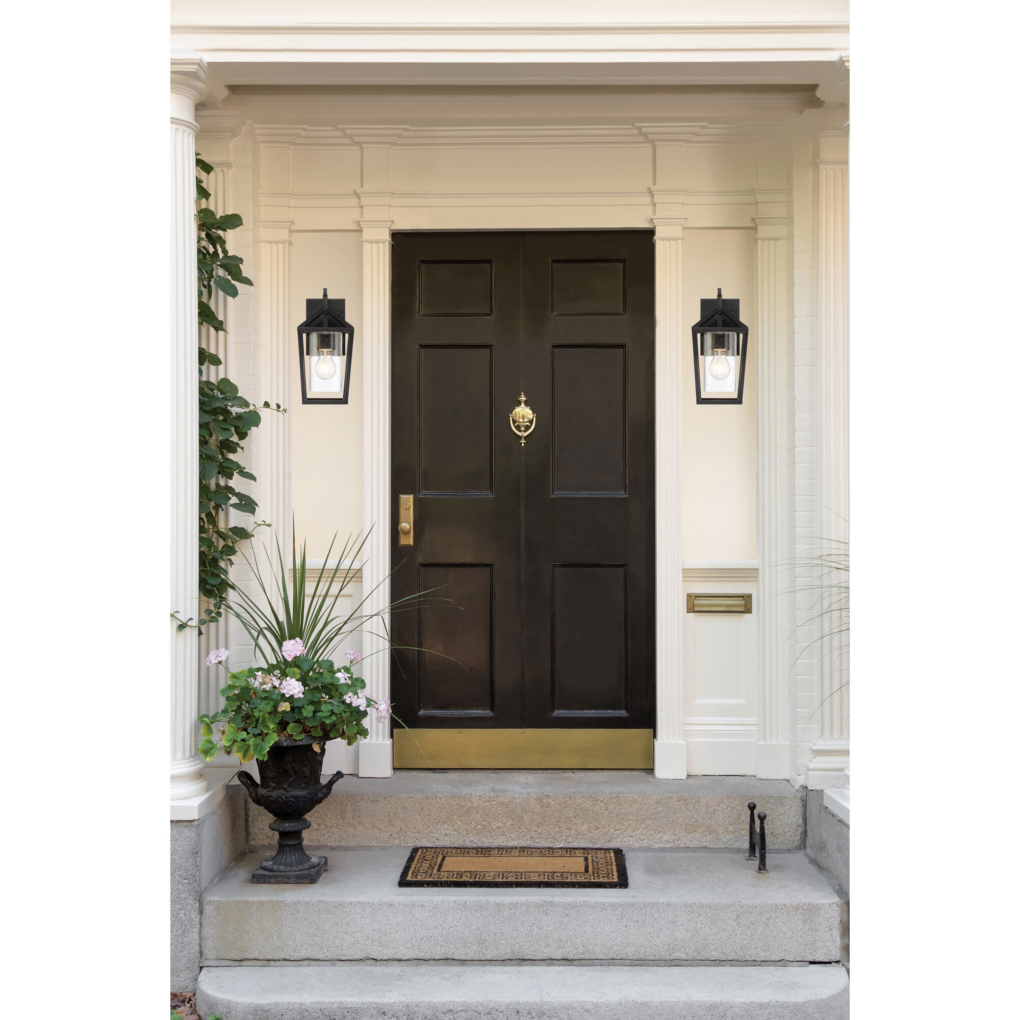 Hopewell 1 Light 12 inch Matte Black Outdoor Wall Lantern, Small