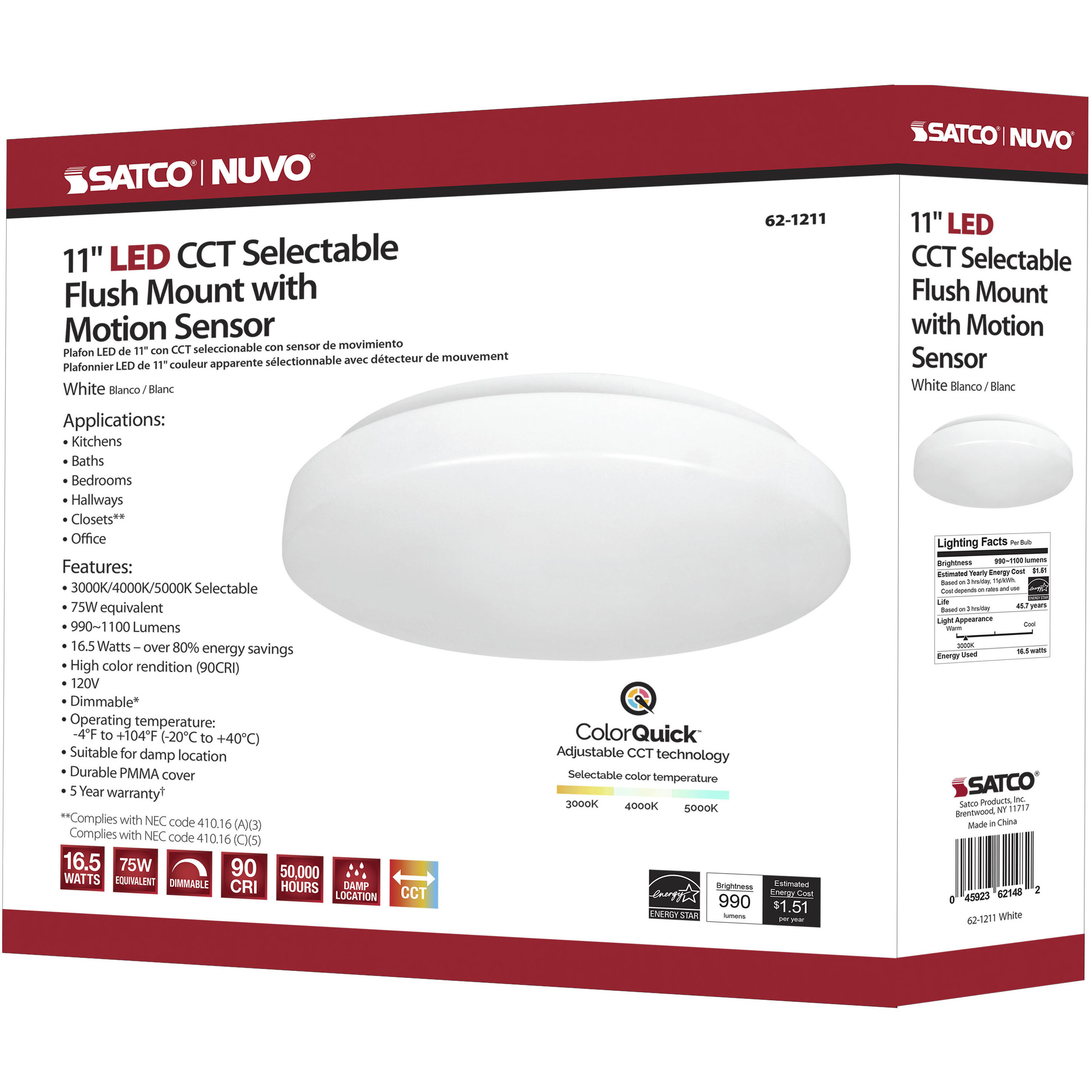 Cloud LED 11.54 inch White Flush Mount Ceiling Light