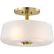 Lune 16 inch Vintage Brass Semi Flush Mount Ceiling Light