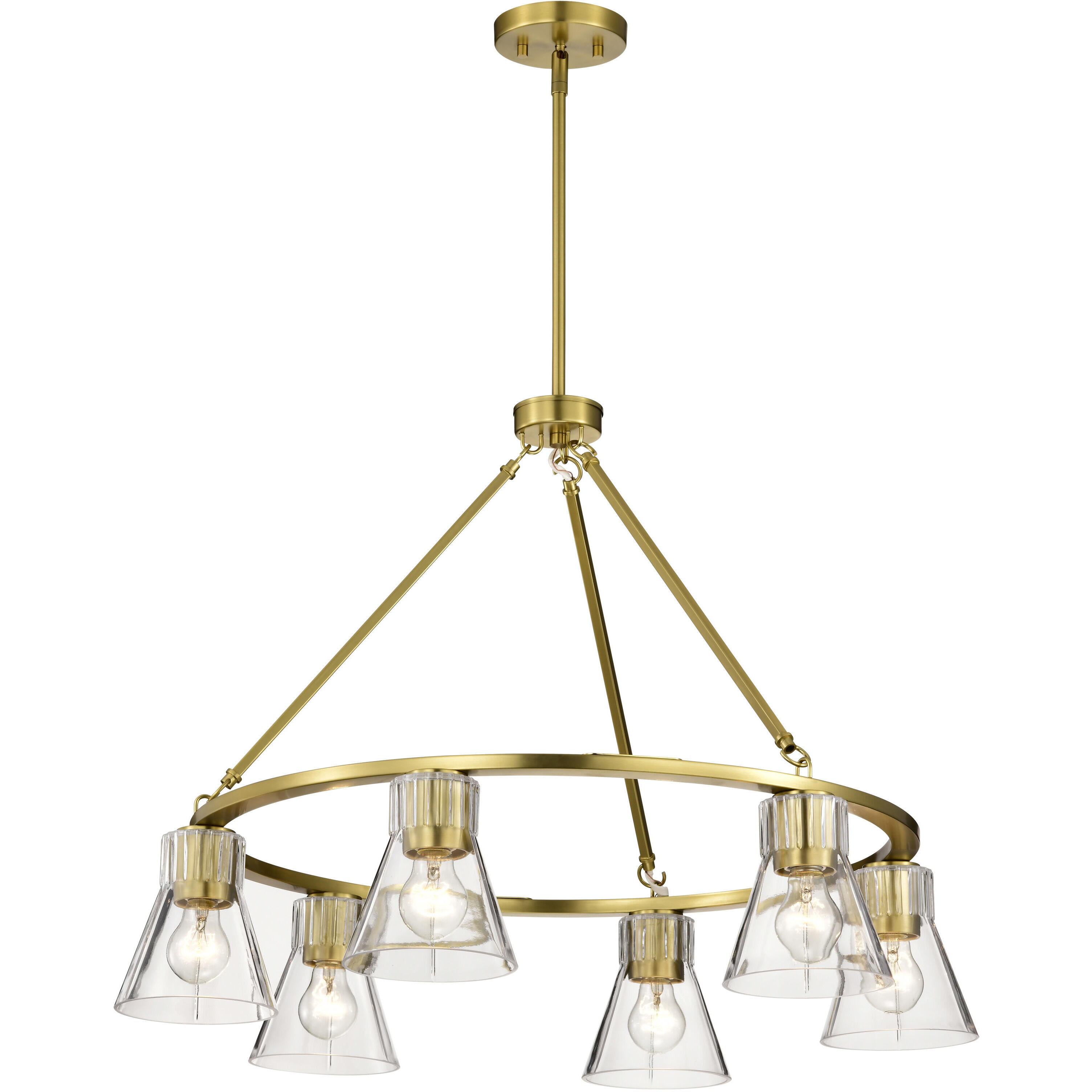 Gianna 30 inch Vintage Brass Chandelier Ceiling Light
