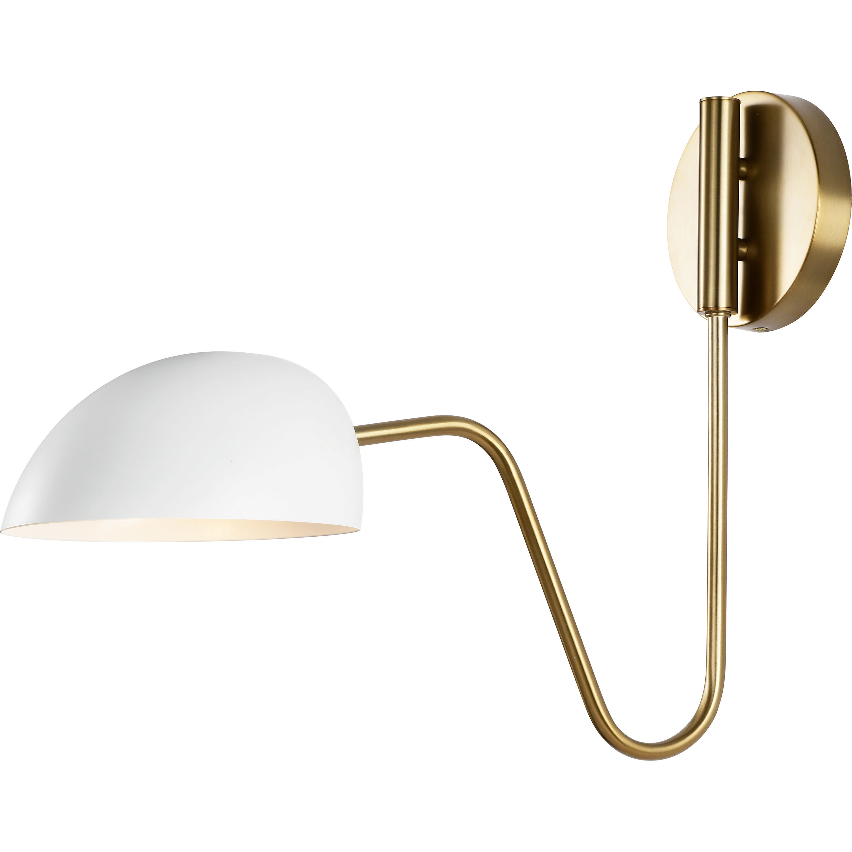 Trilby 1 Light 7 inch Matte White/Burnished Brass Bathroom Vanity Lights Wall Light