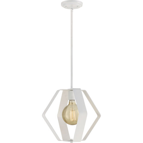 Zen 1 Light 14.13 inch White Pendant Ceiling Light