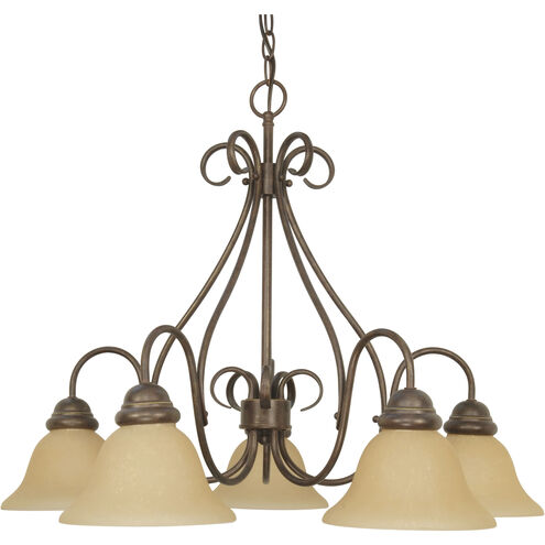 Castillo 5 Light 28 inch Sonoma Bronze and Champagne Chandelier Ceiling Light