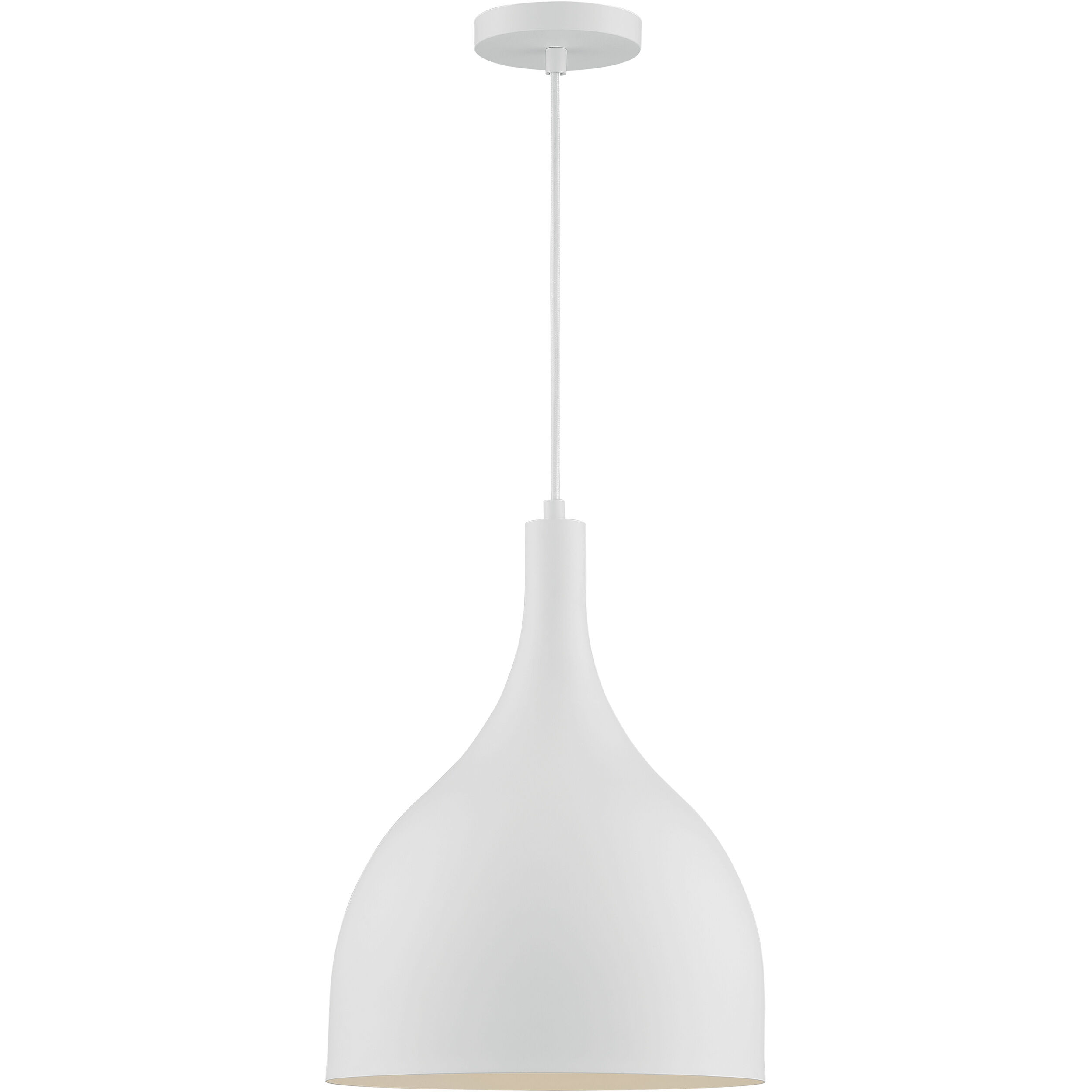 Nuvo 60 7097 Bellcap 1 Light 12 inch Matte White Pendant Ceiling Light
