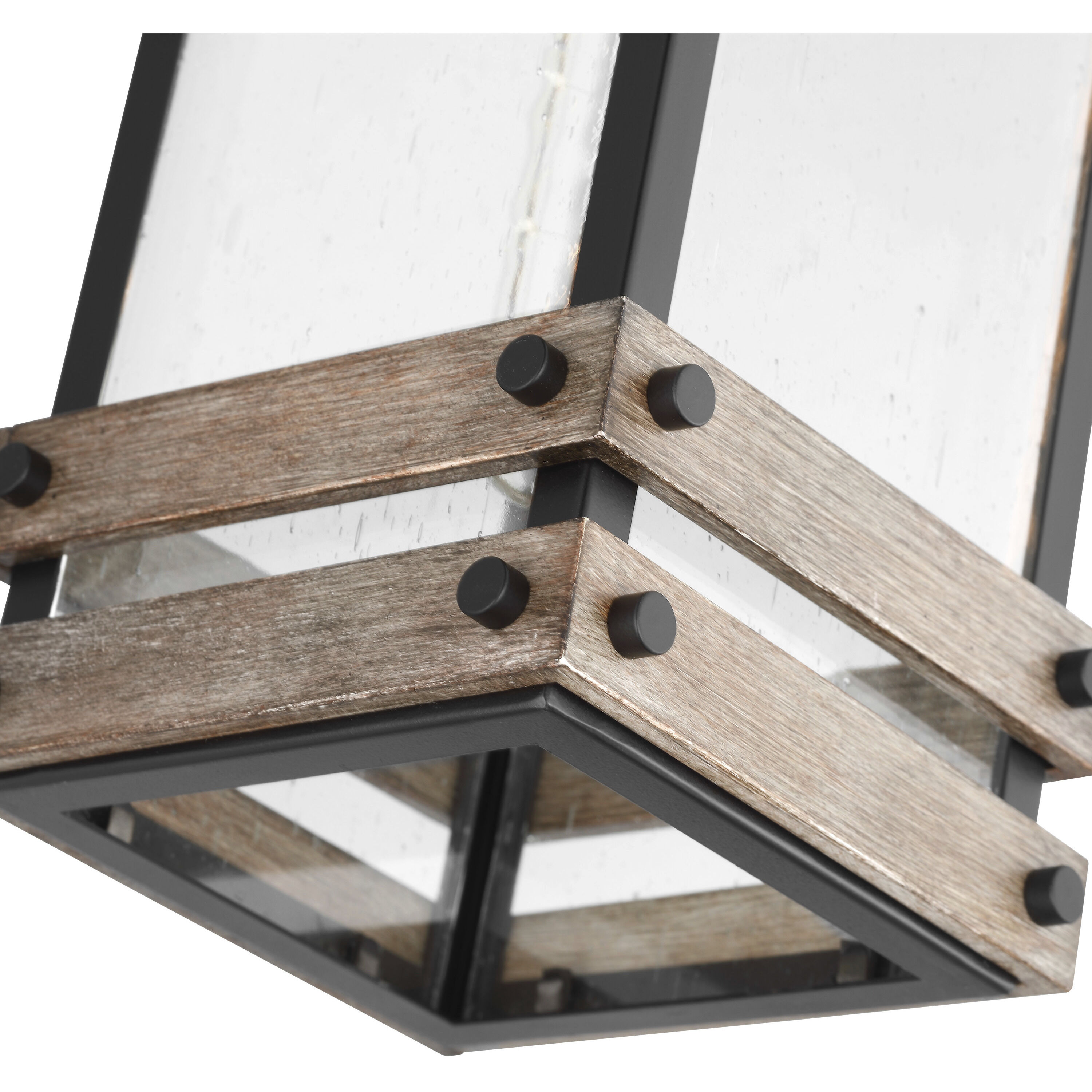 Homestead 1 Light 19 inch Black/Wood Outdoor Wall Sconce