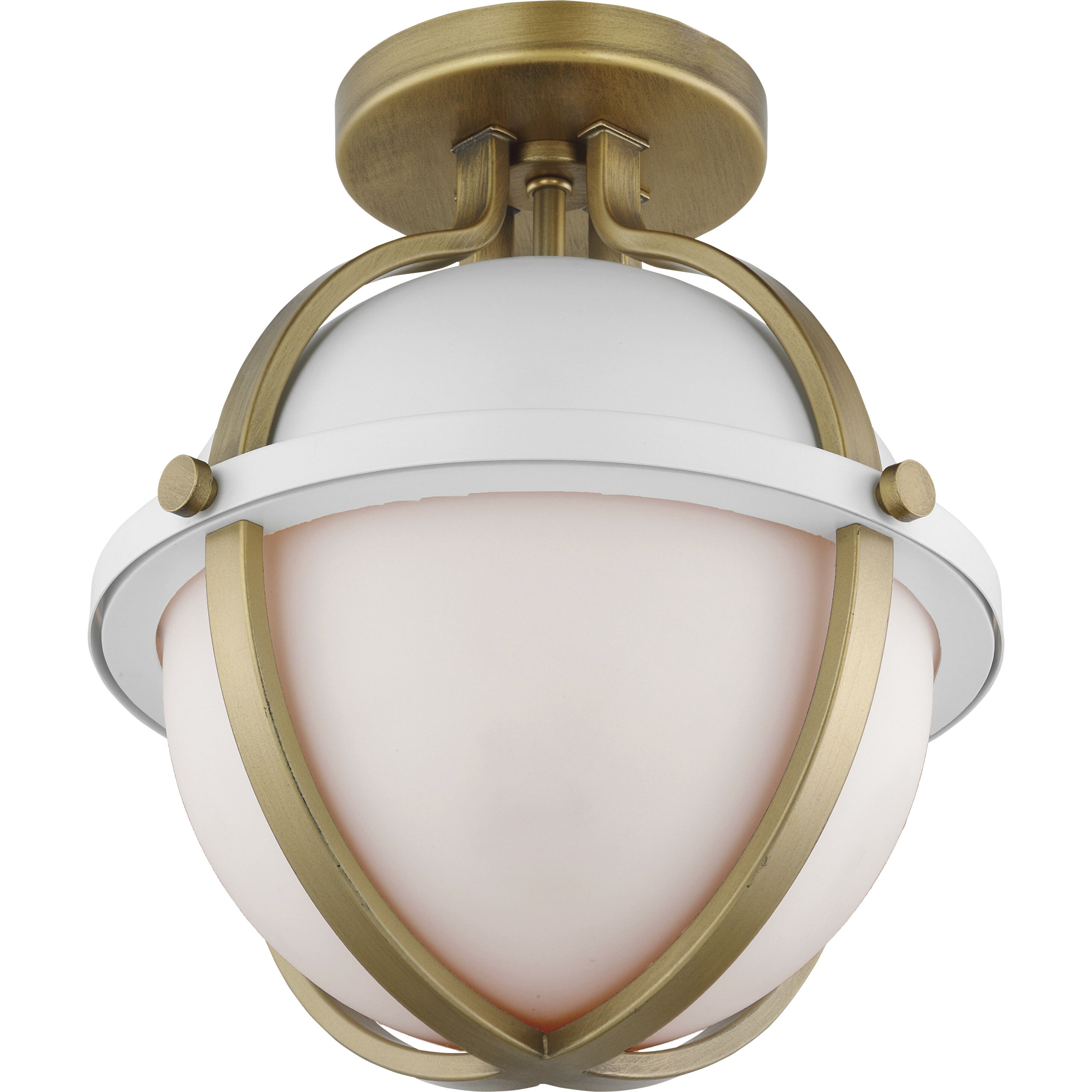 Lincoln 1 Light 11 inch Matte White Semi Flush Mount Ceiling Light