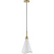 Tango 1 Light 15 inch Matte White/Burnished Brass Pendant Ceiling Light