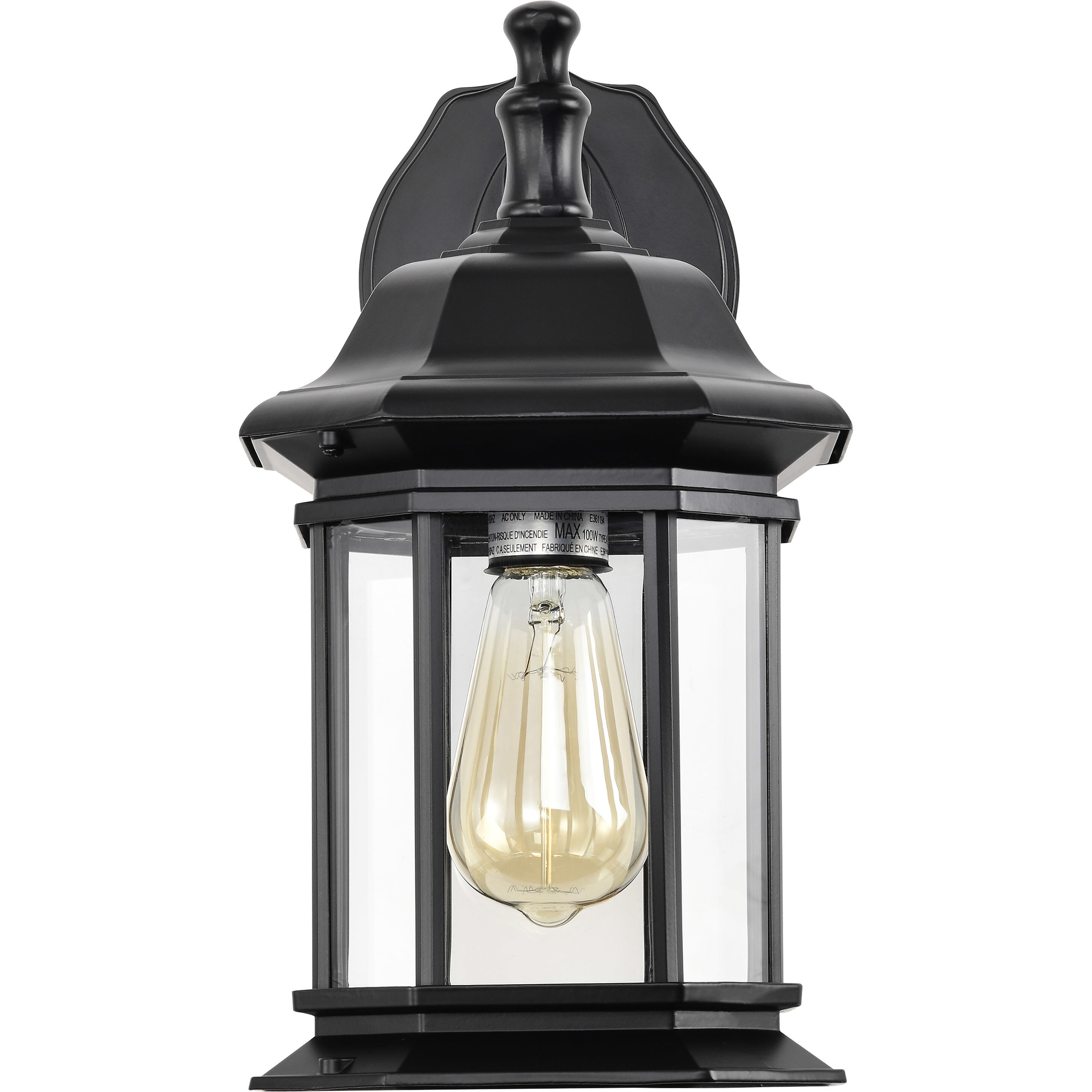 Hopkins 13 inch Matte Black Outdoor Wall Lantern, Large